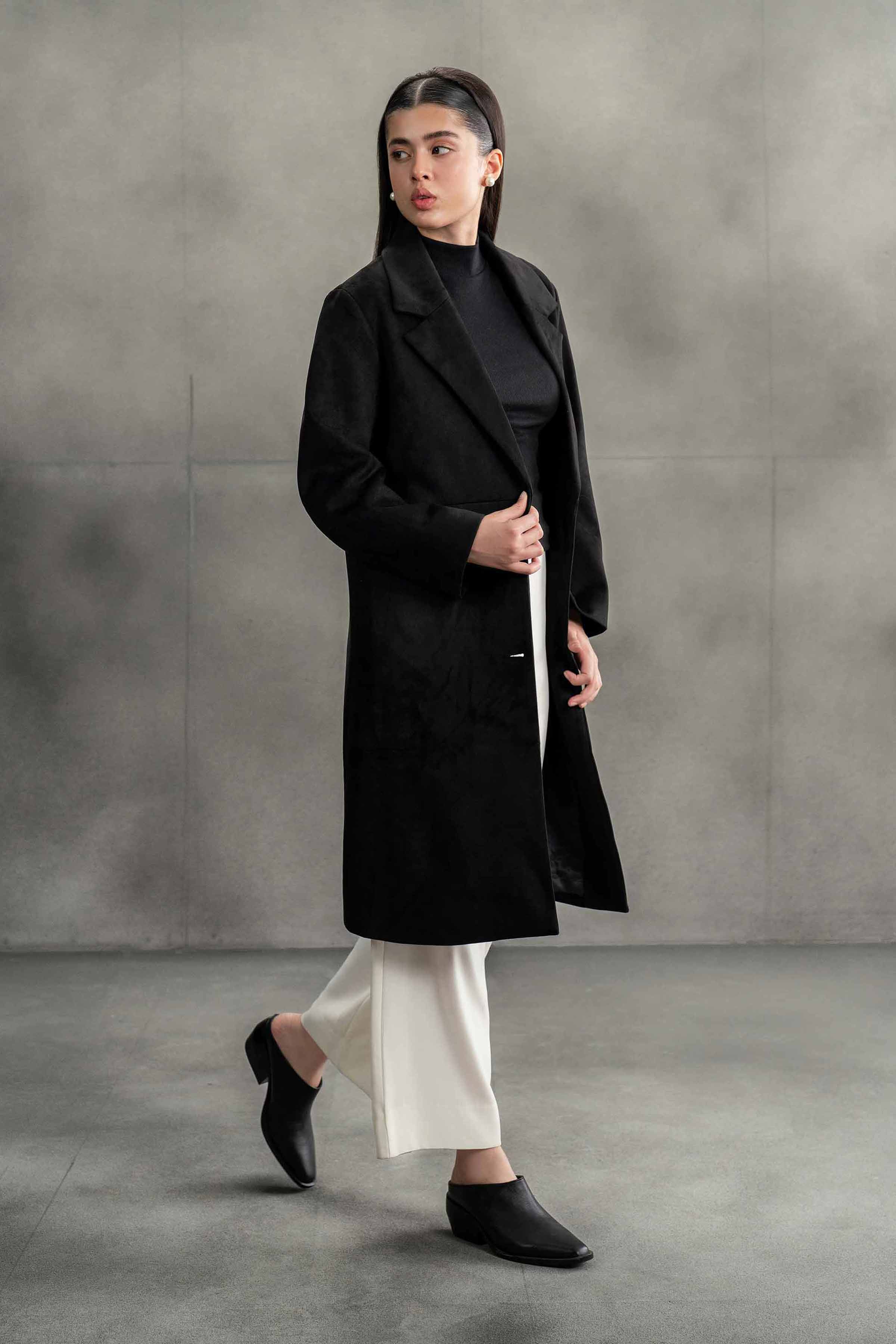 NishatUK - Brown Solids Soft Cozy and Durable 1-piece ready to wear Coat