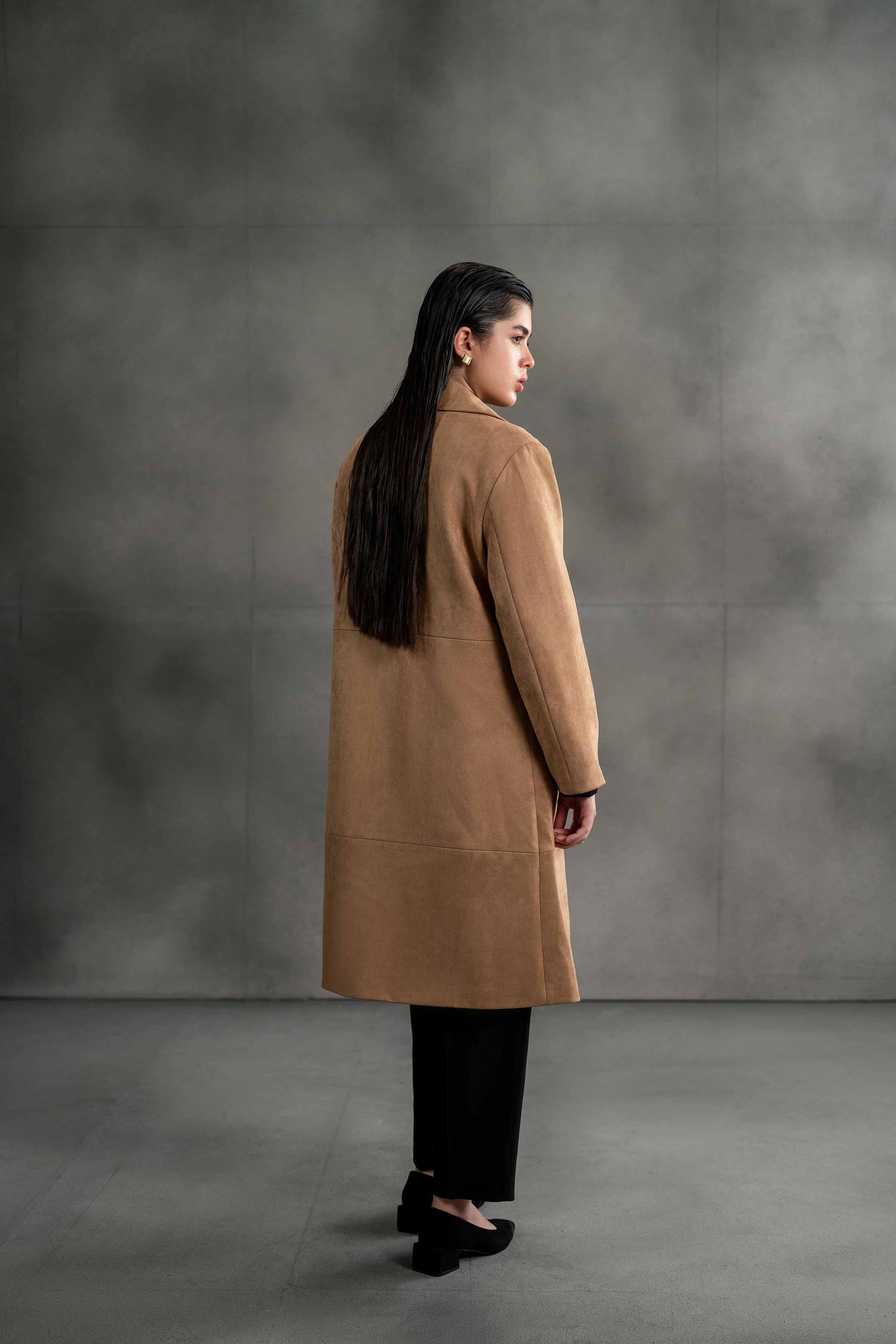 NishatUK - Brown Solids Soft Cozy and Durable 1-piece ready to wear Coat