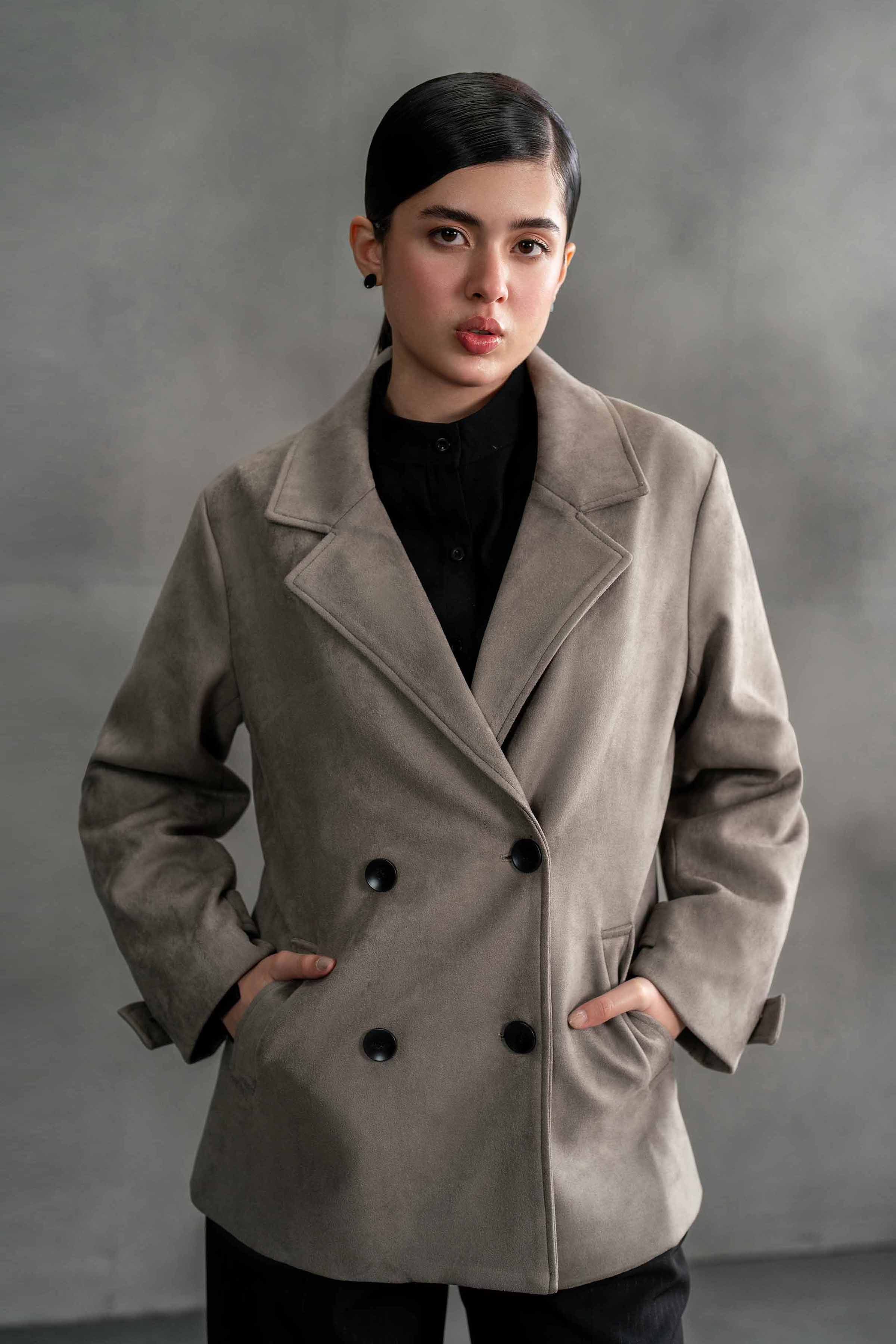 NishatUK - Brown Solids Soft Cozy and Durable 1-piece ready to wear Coat