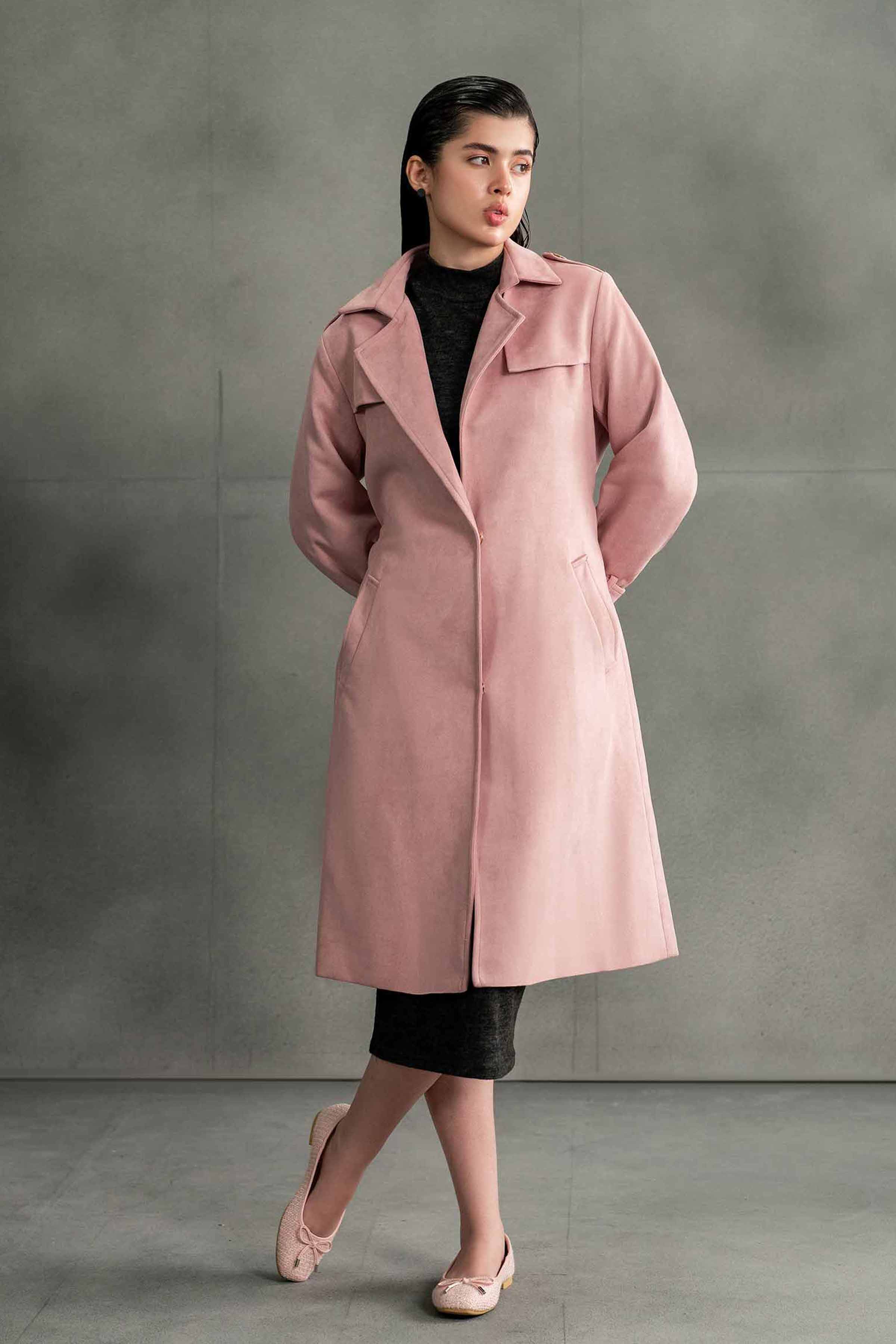 NishatUK - Brown Solids Soft Cozy and Durable 1-piece ready to wear Coat