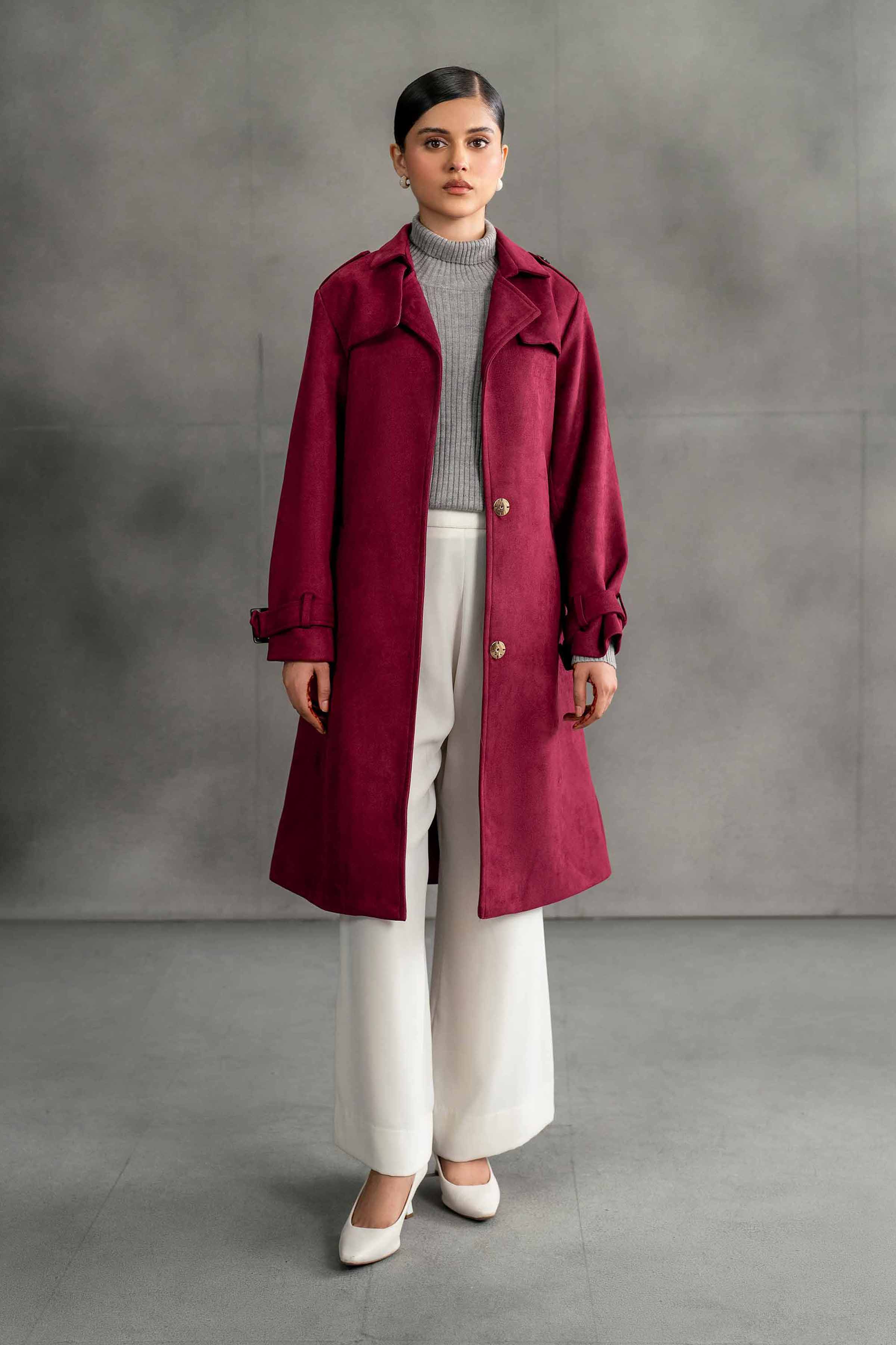 NishatUK - Brown Solids Soft Cozy and Durable 1-piece ready to wear Coat