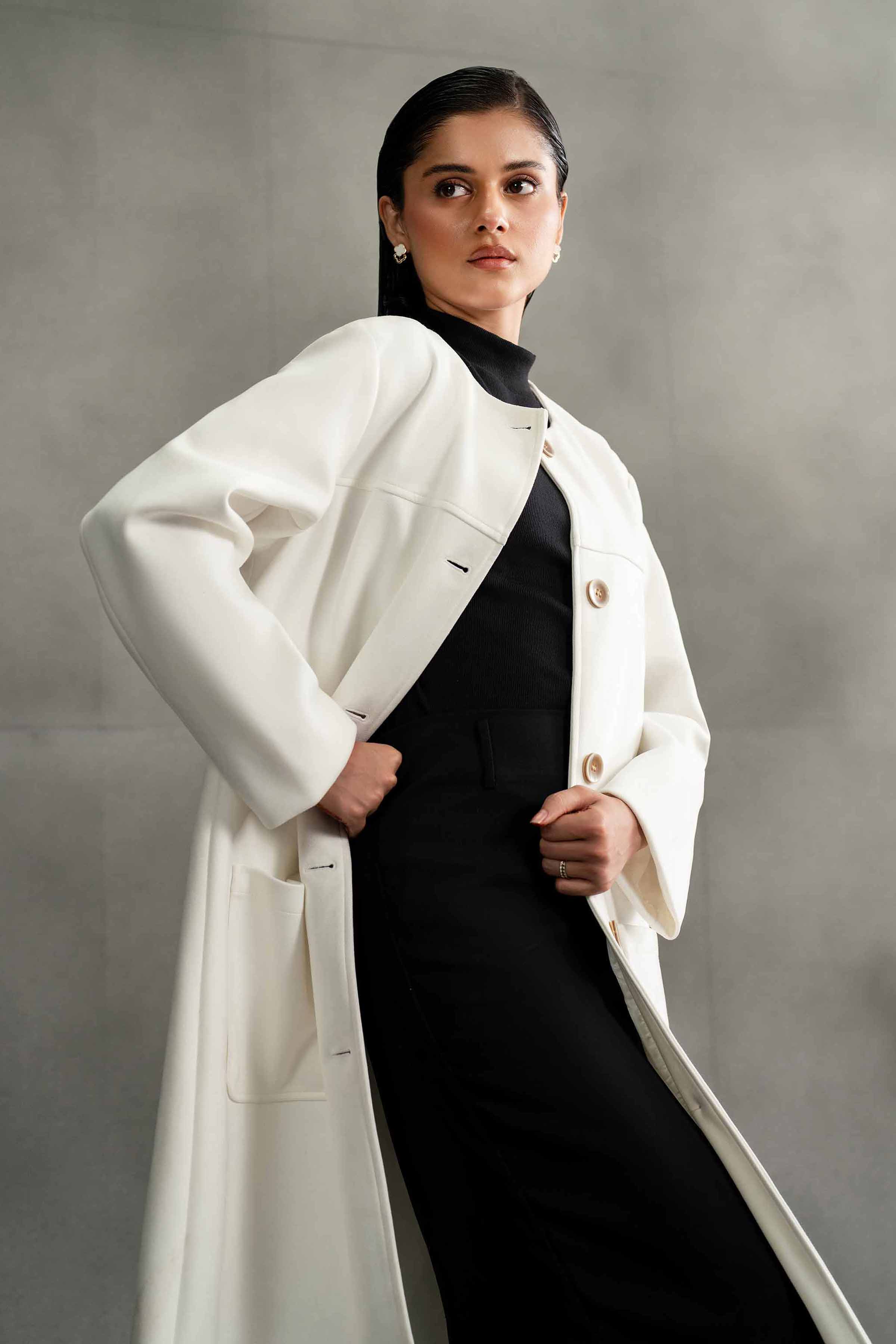 NishatUK - Brown Solids Soft Cozy and Durable 1-piece ready to wear Coat