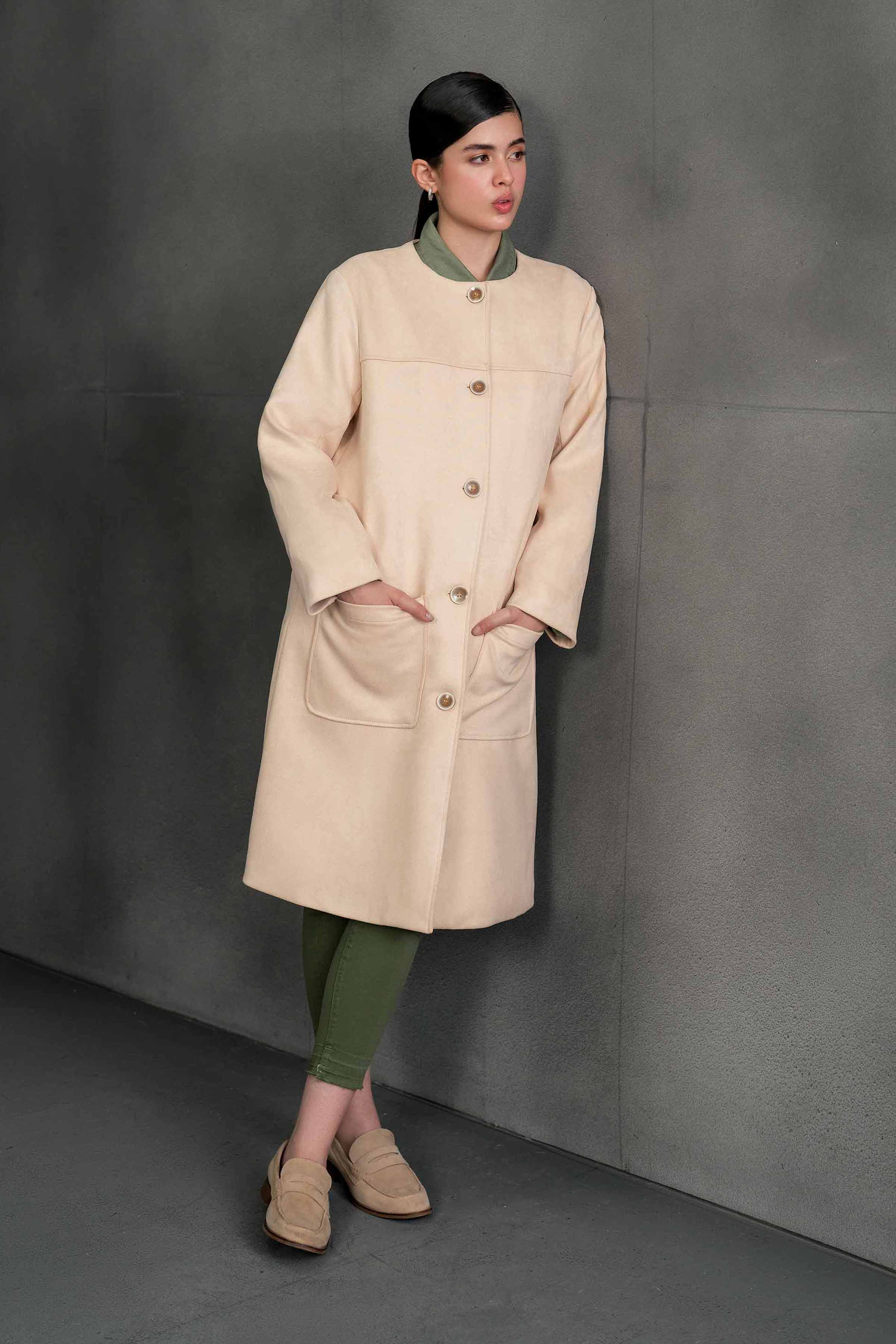 NishatUK - Brown Solids Soft Cozy and Durable 1-piece ready to wear Coat