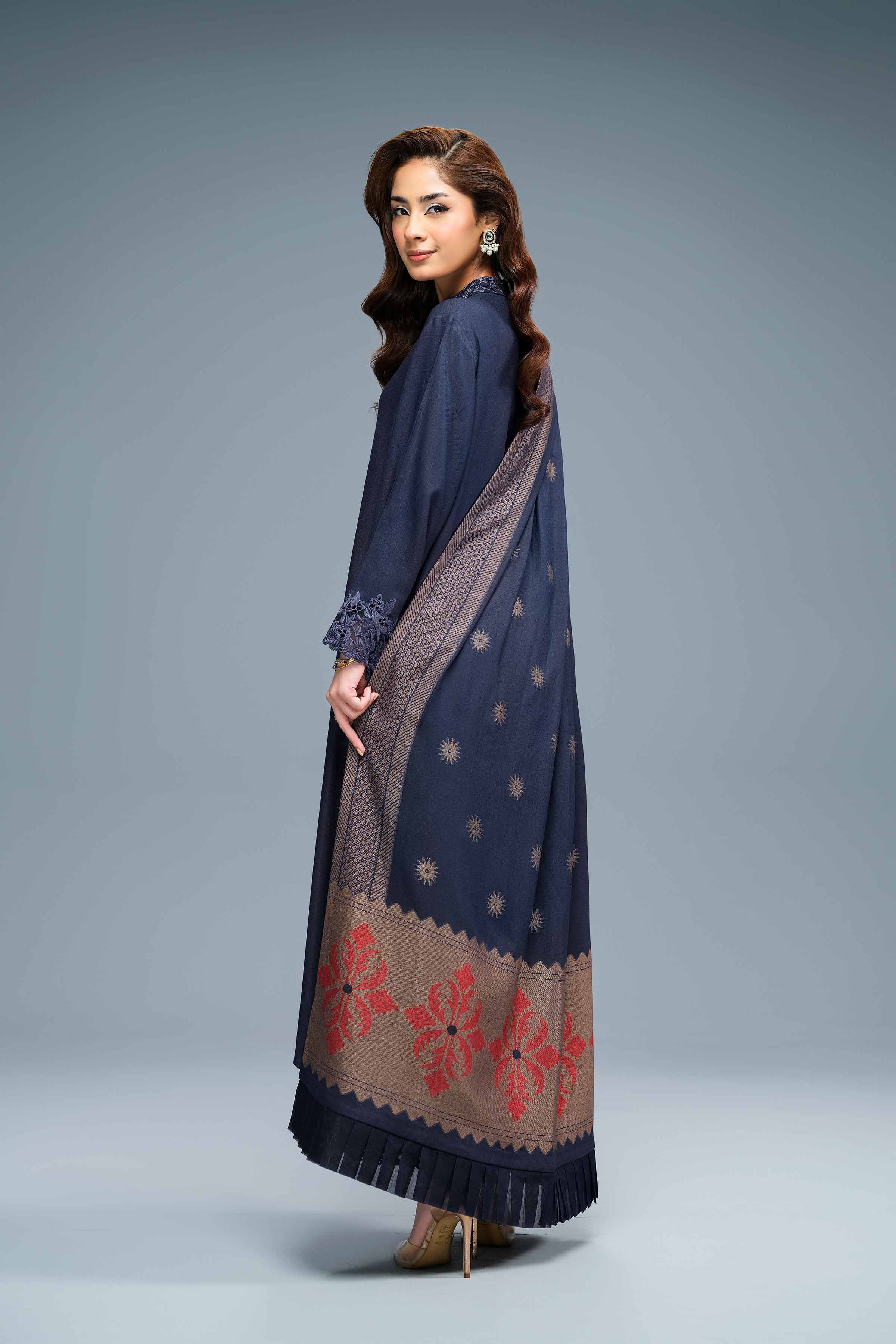 NishatUK - Blue Embroidered Fancy 3-piece unstitched Suit