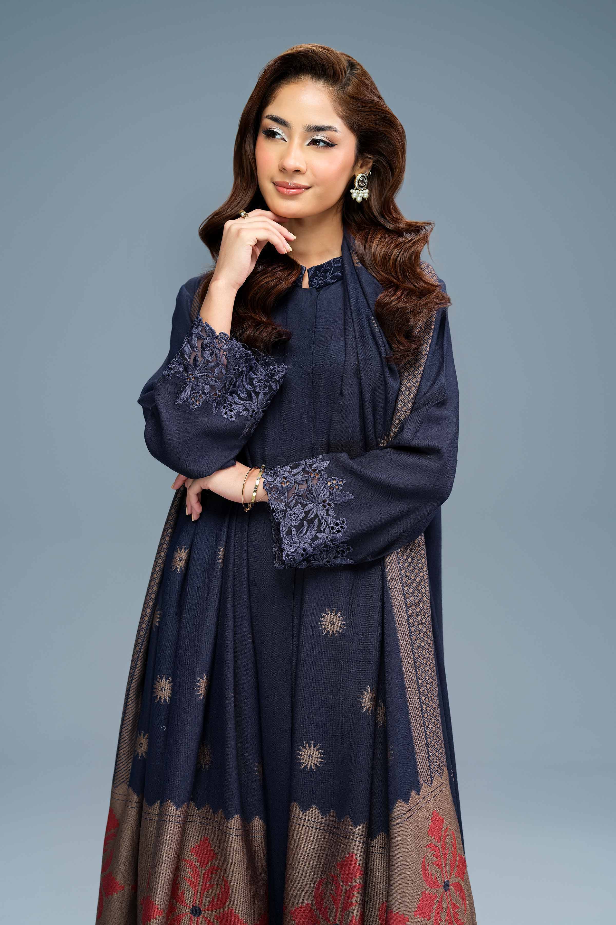 NishatUK - Blue Embroidered Fancy 3-piece unstitched Suit
