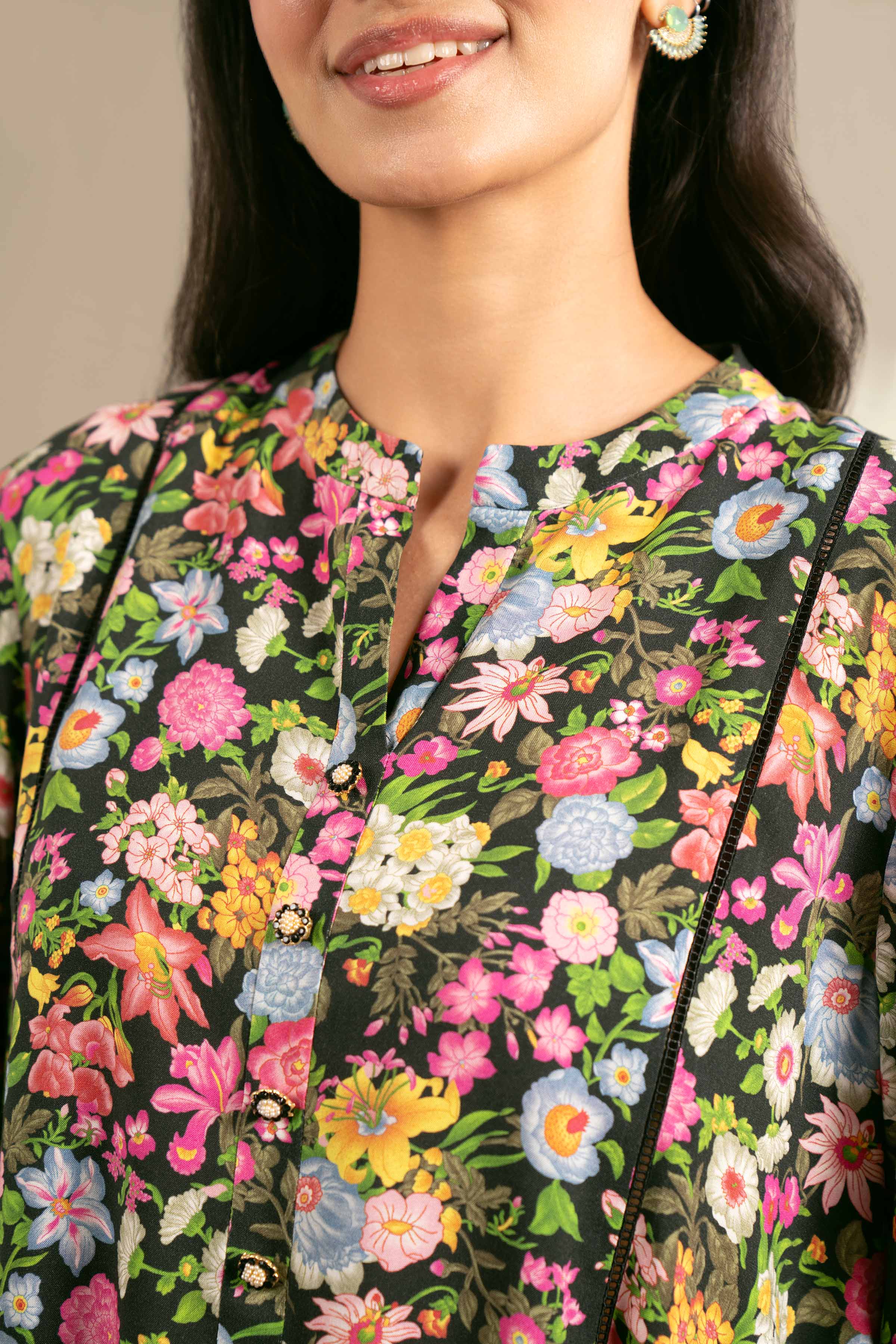 NishatUK - Multi Printed Linen 2-piece unstitched Dress