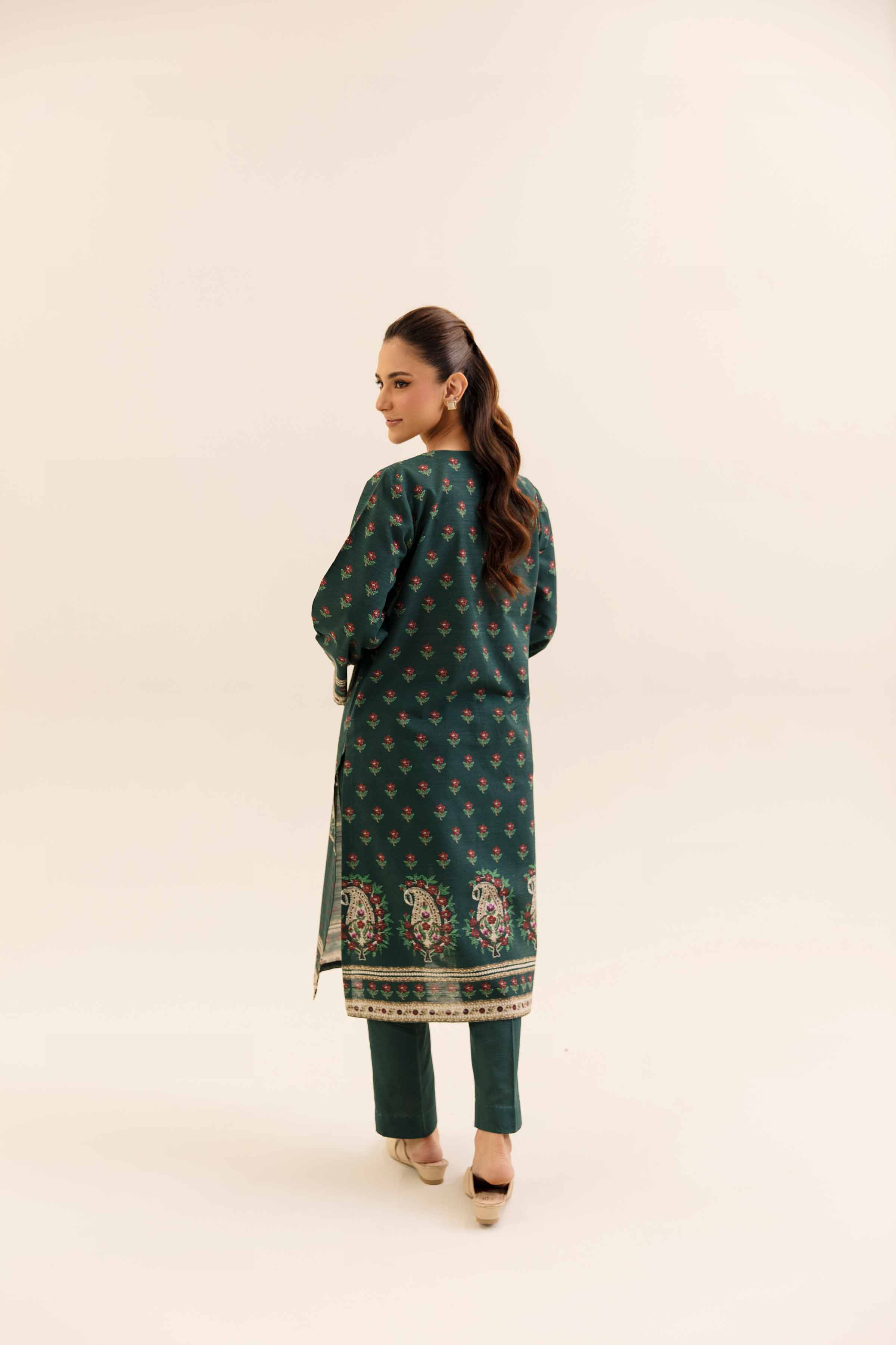 NishatUK - Green Printed Khaddar 2-piece unstitched Dress