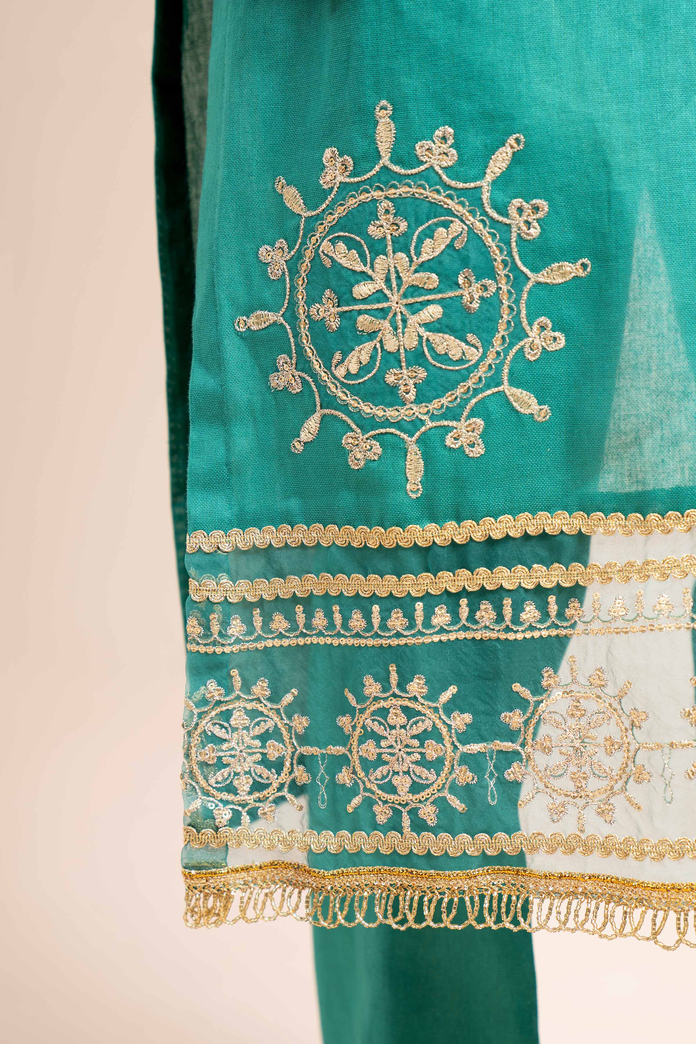 NishatUK - Sea Green Embroidered Cotton 2-piece unstitched Dress