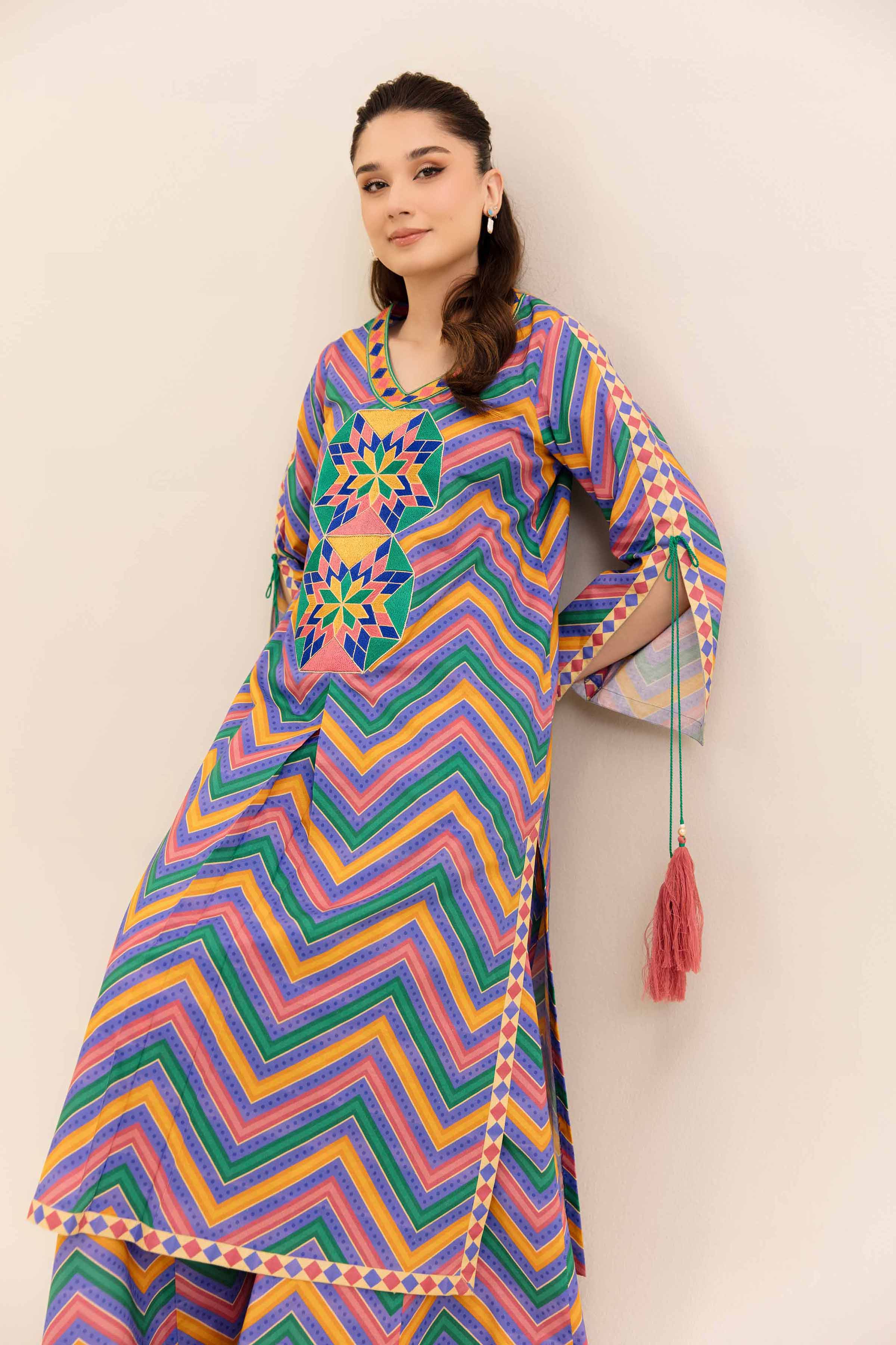 NishatUK - Multi Embroidered Cotton 2-piece unstitched Dress