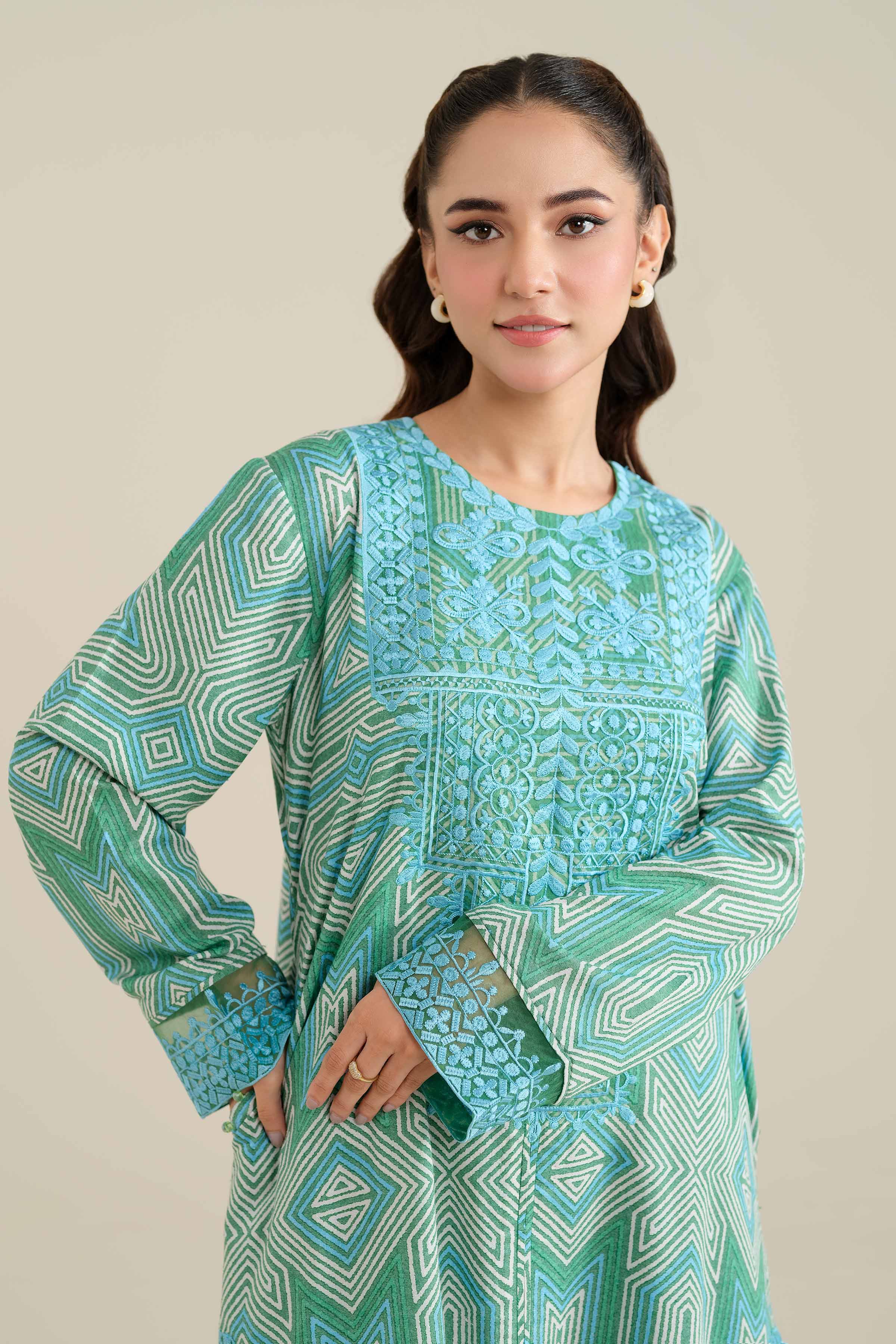 NishatUK - Brown Embroidered Karandi 2-piece unstitched Dress
