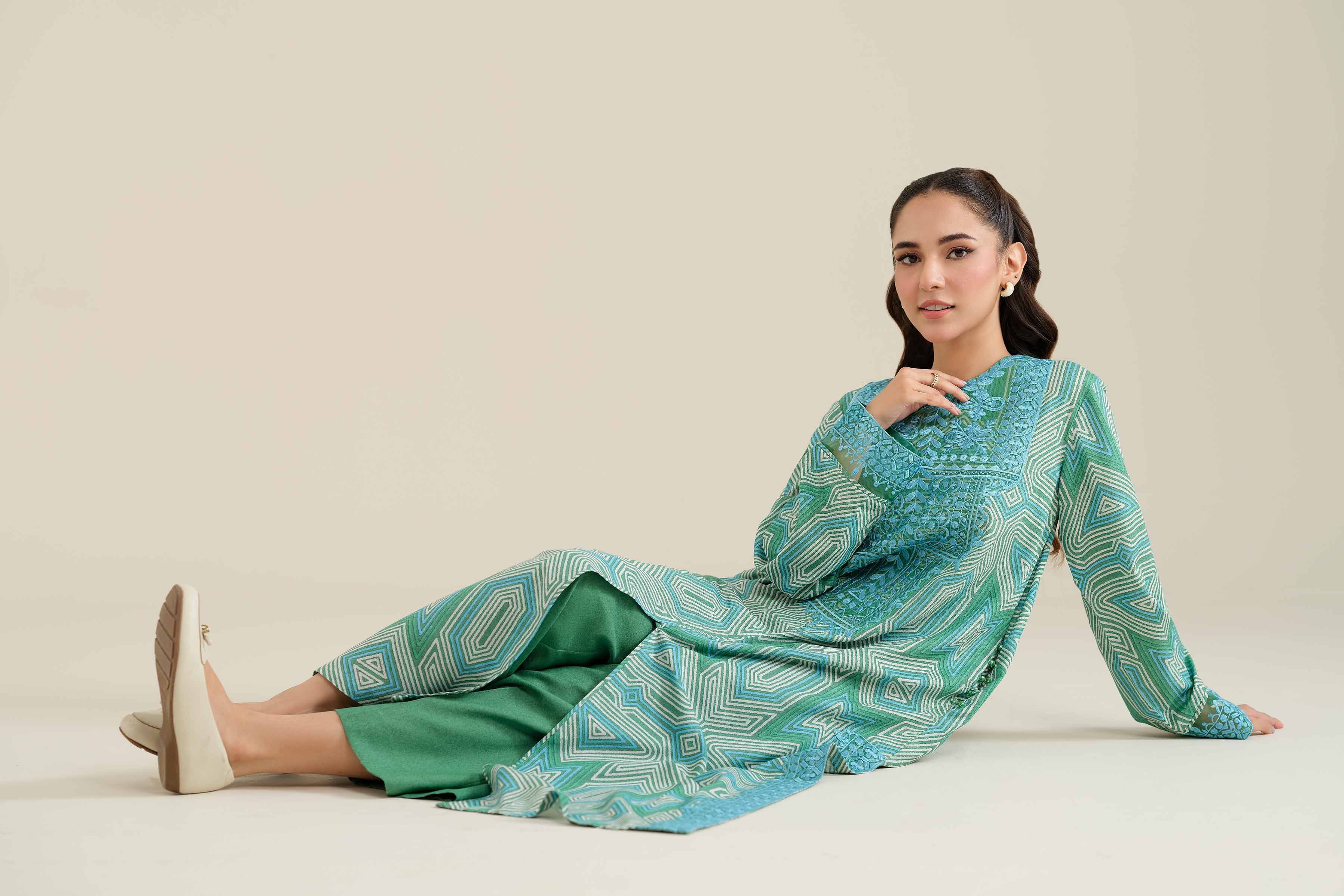 NishatUK - Brown Embroidered Karandi 2-piece unstitched Dress