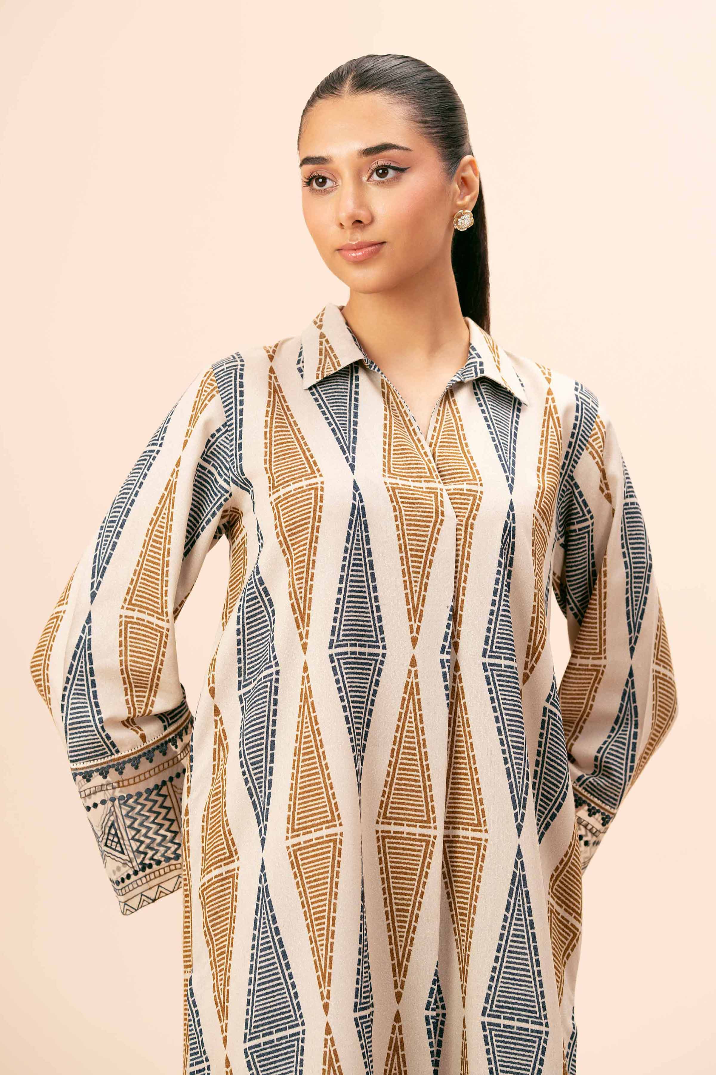 NishatUK - Brown Embroidered Karandi 2-piece unstitched Dress