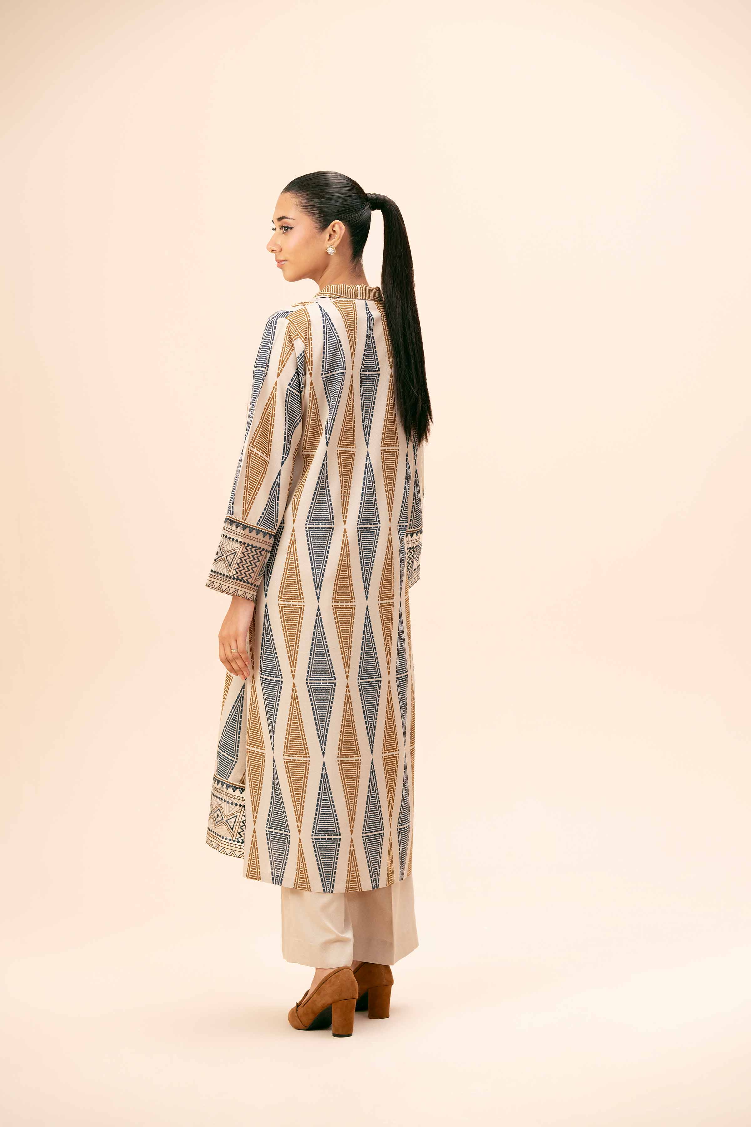 NishatUK - Brown Embroidered Karandi 2-piece unstitched Dress