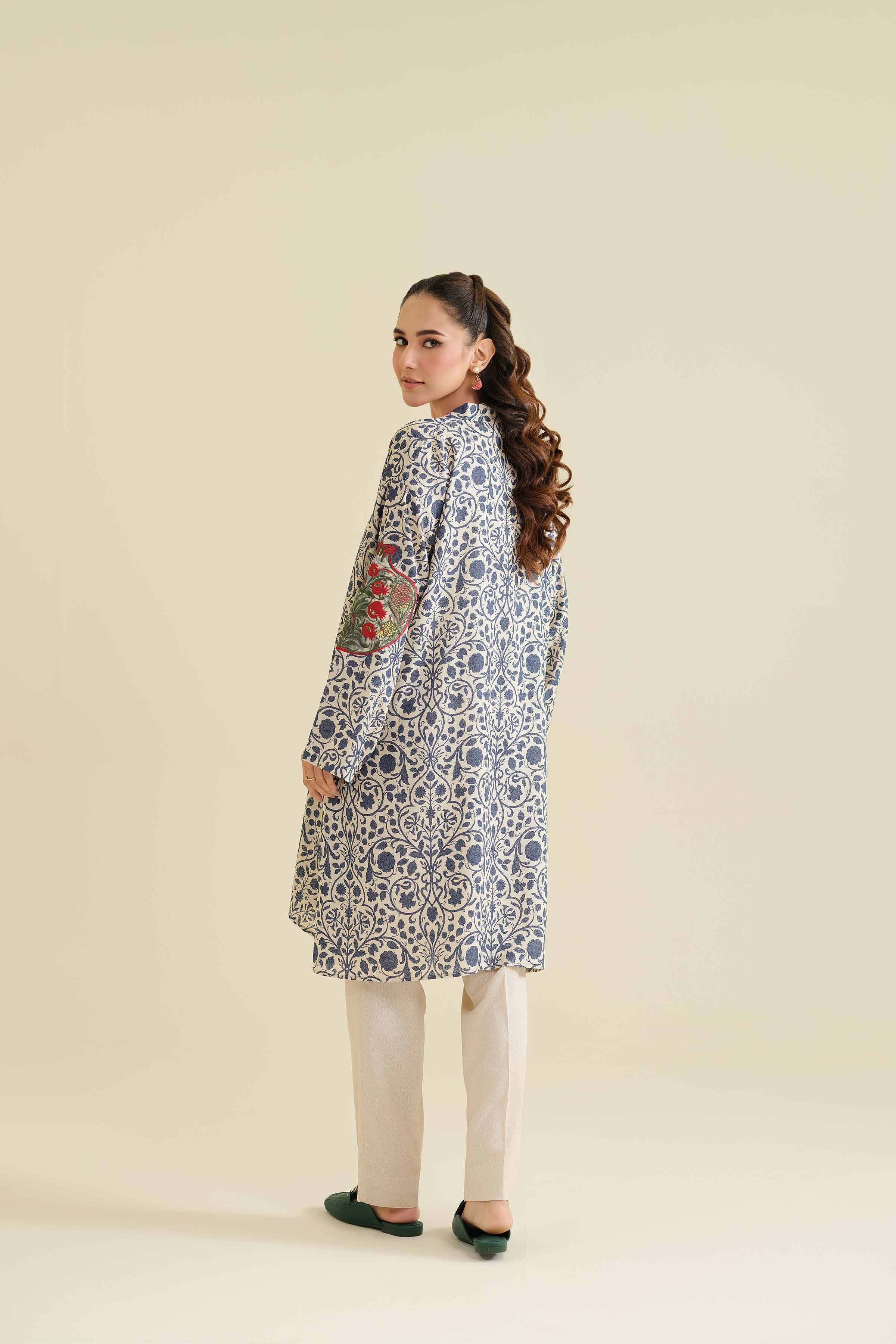 NishatUK - Brown Embroidered Karandi 2-piece unstitched Dress