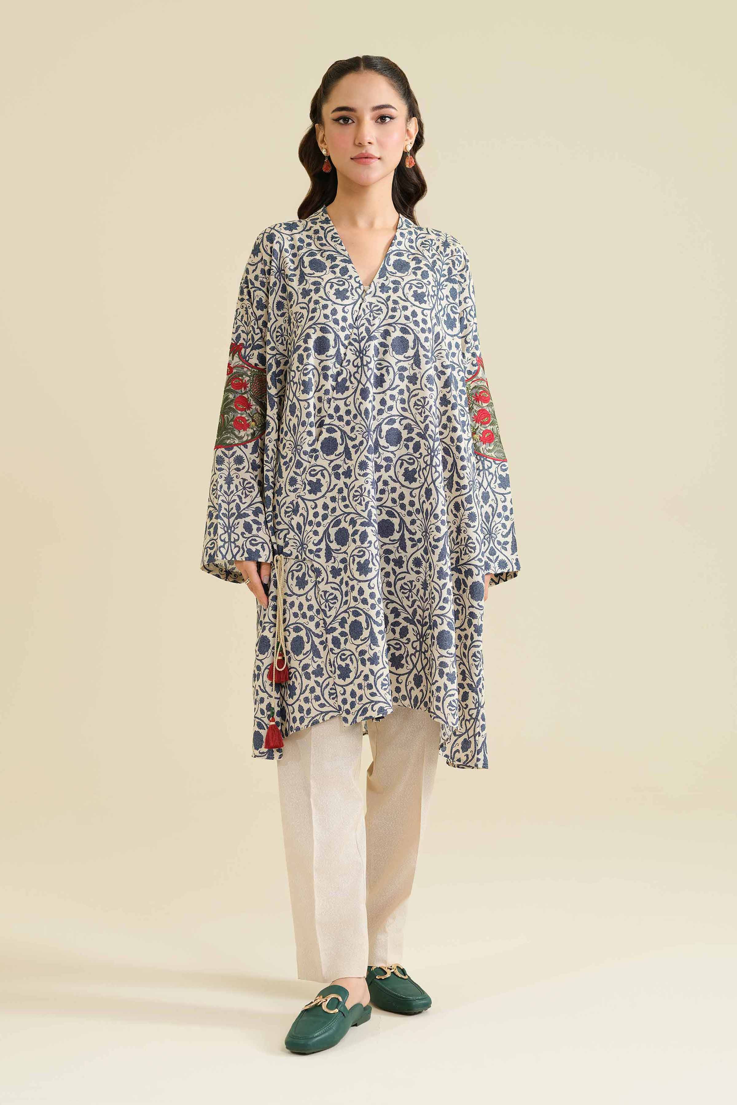 NishatUK - Brown Embroidered Karandi 2-piece unstitched Dress