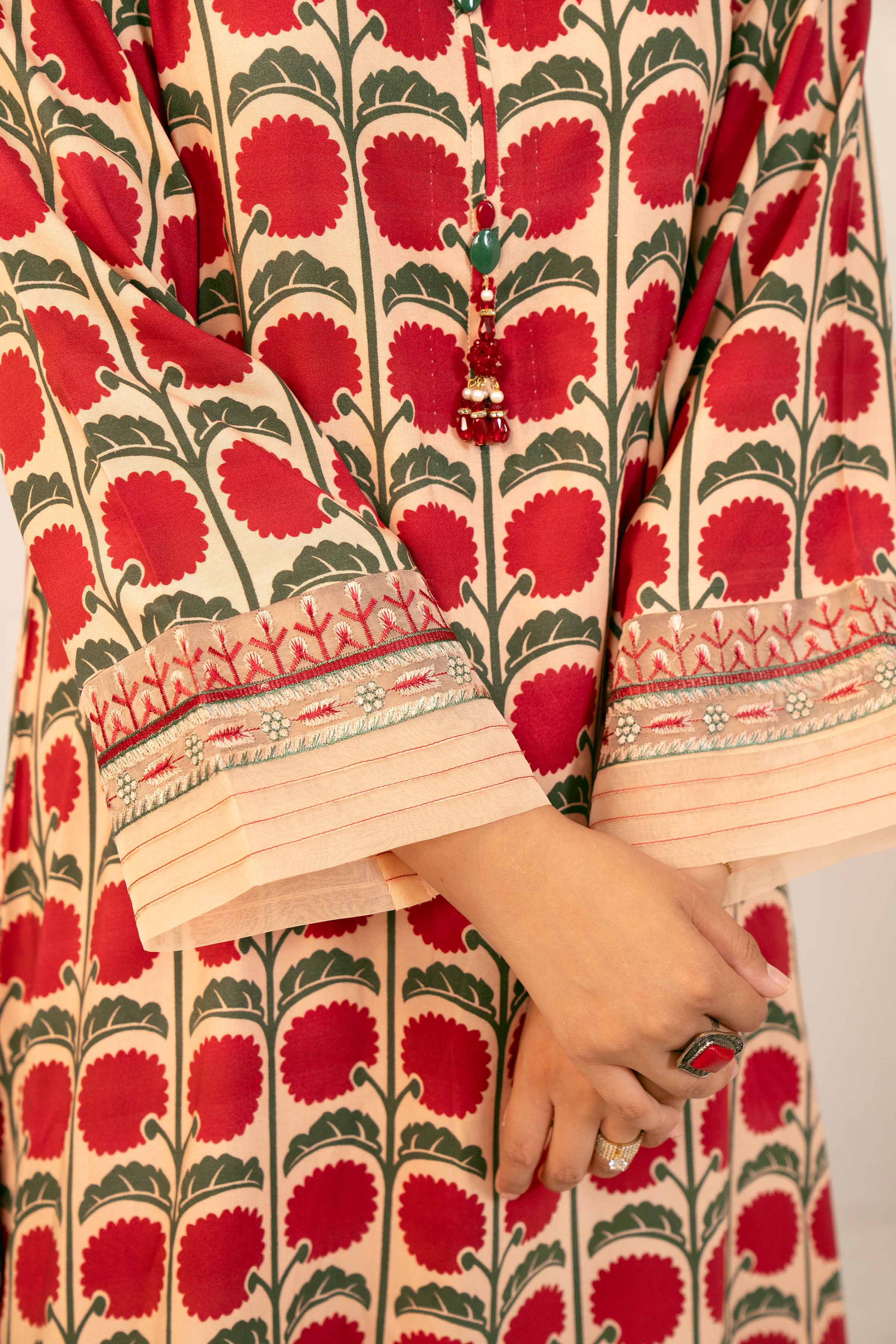 NishatUK - Pink Embroidered Linen 3-piece unstitched Suit