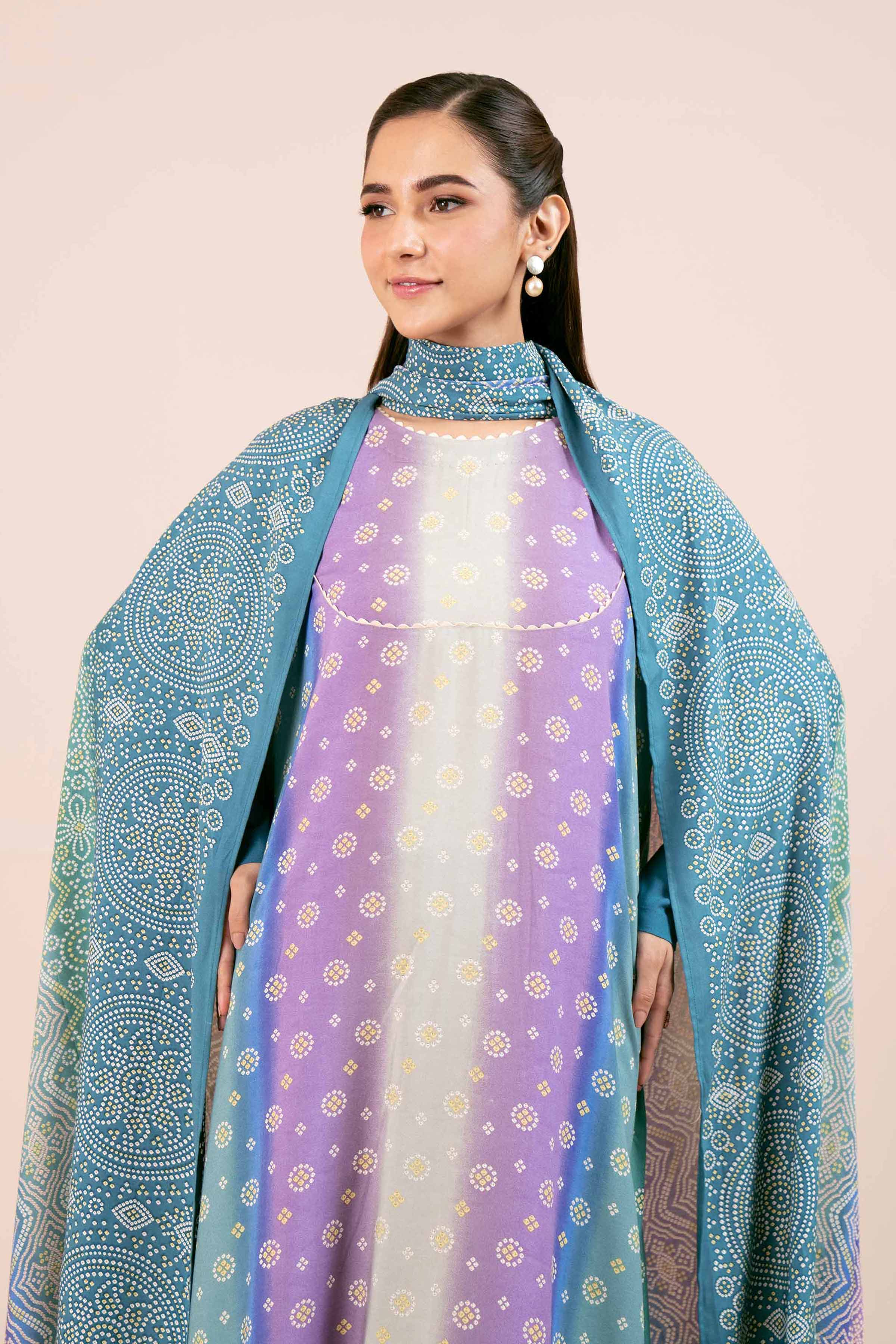 NishatUK - Multi Printed Linen 3-piece unstitched Suit