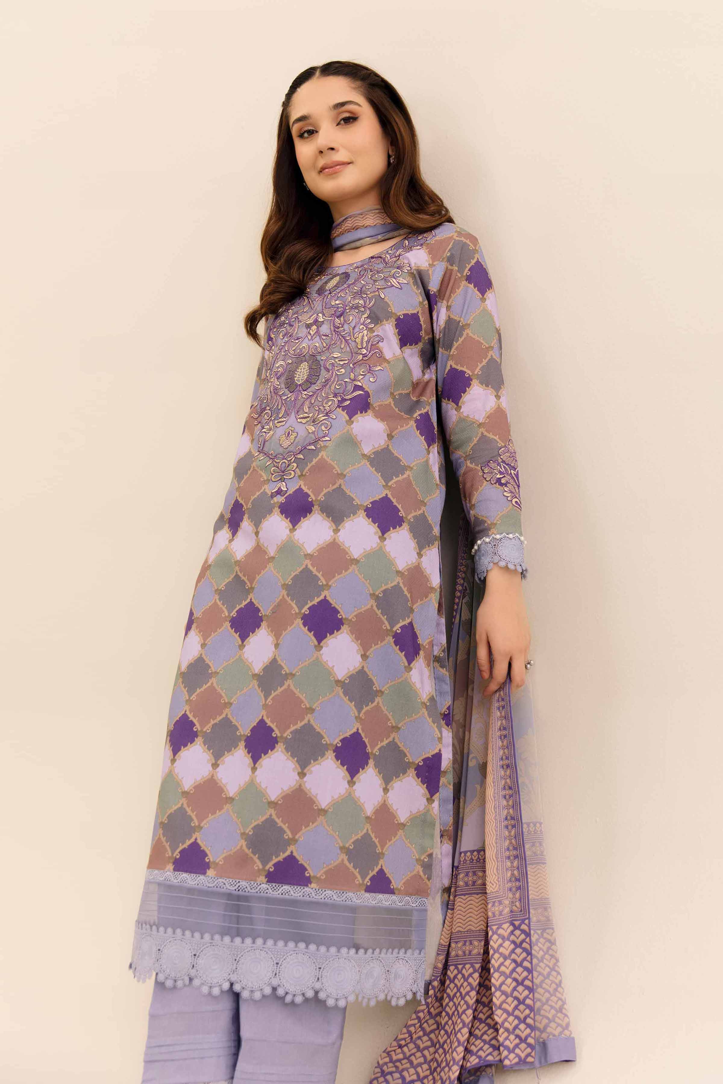 NishatUK - Multi Embroidered Cotton 3-piece unstitched Suit
