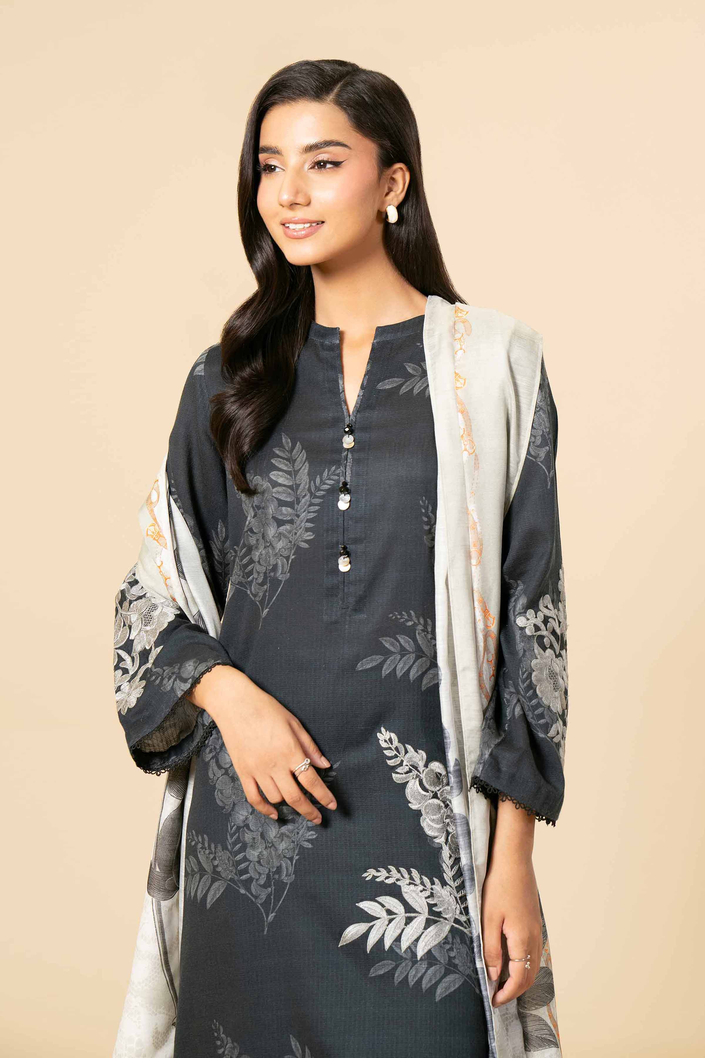 NishatUK - Green Embroidered Cotton 3-piece unstitched Suit
