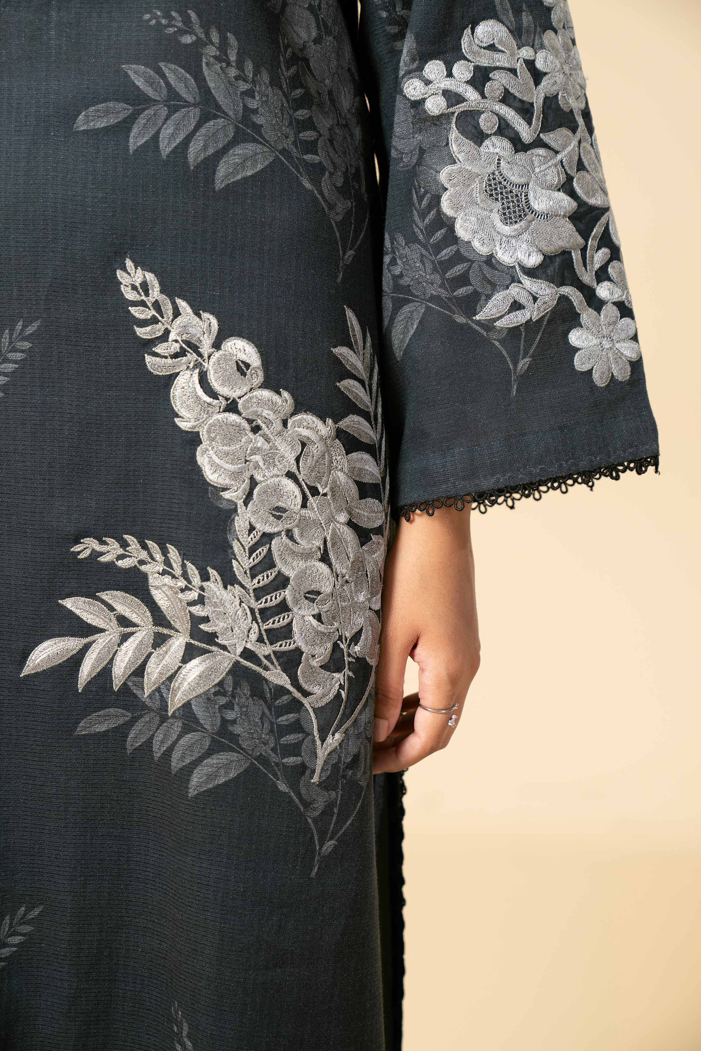 NishatUK - Green Embroidered Cotton 3-piece unstitched Suit