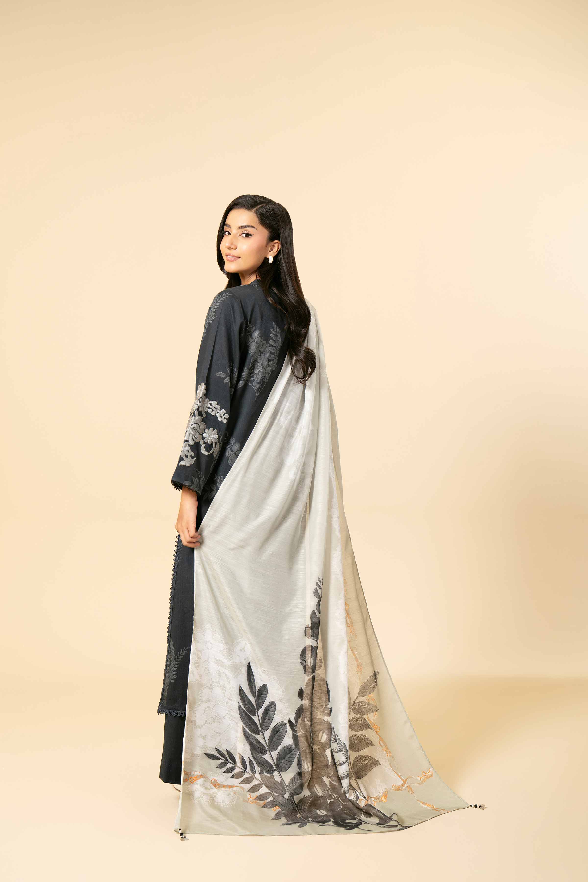 NishatUK - Green Embroidered Cotton 3-piece unstitched Suit