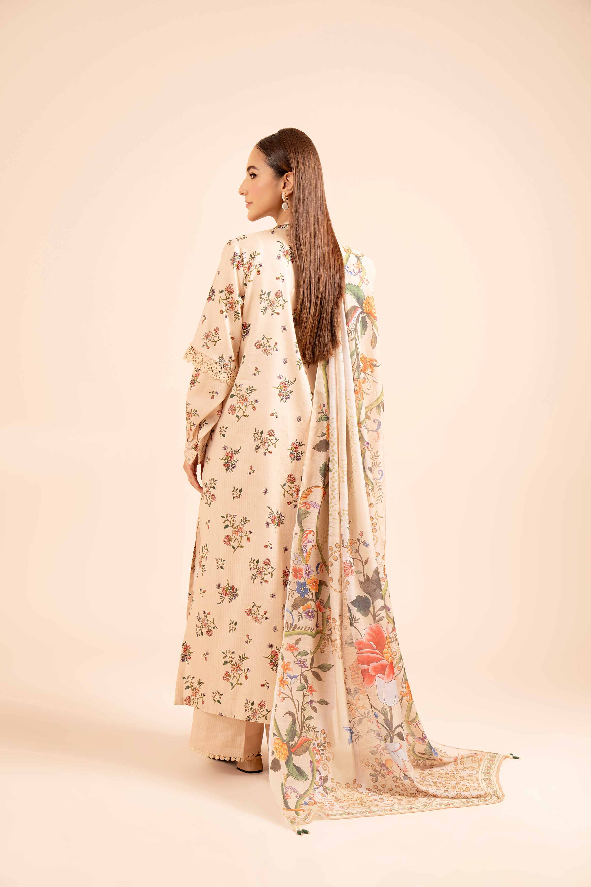 NishatUK - Skin Printed Cotton 3-piece unstitched Suit