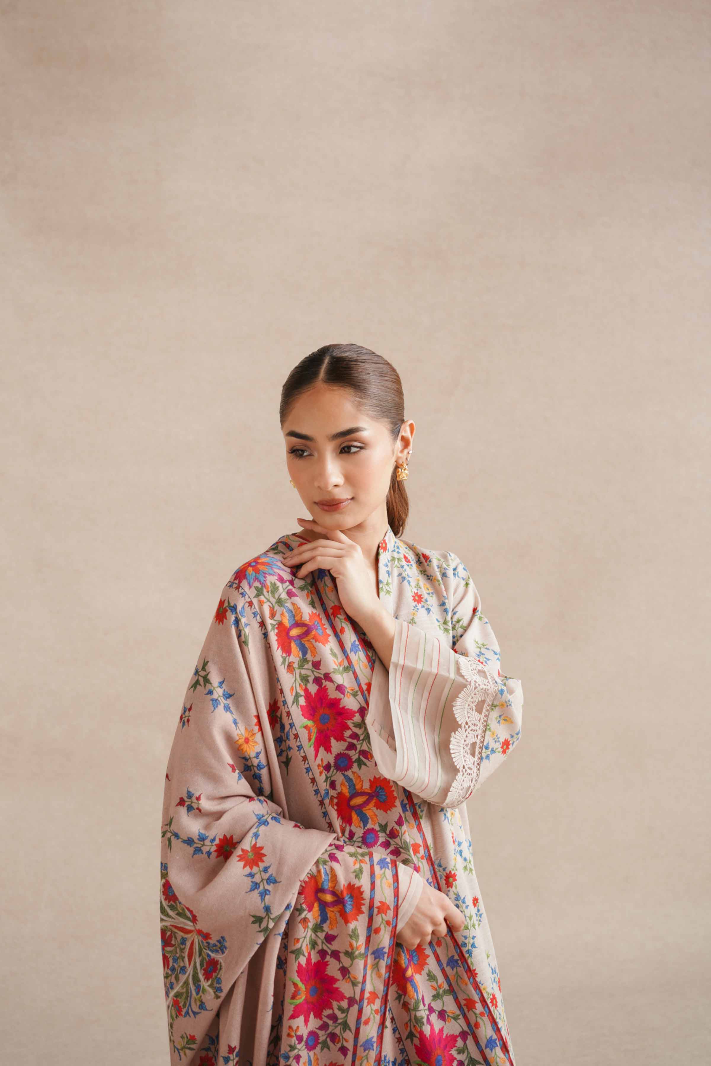 NishatUK - Skin Embroidered Khaddar 3-piece unstitched Suit