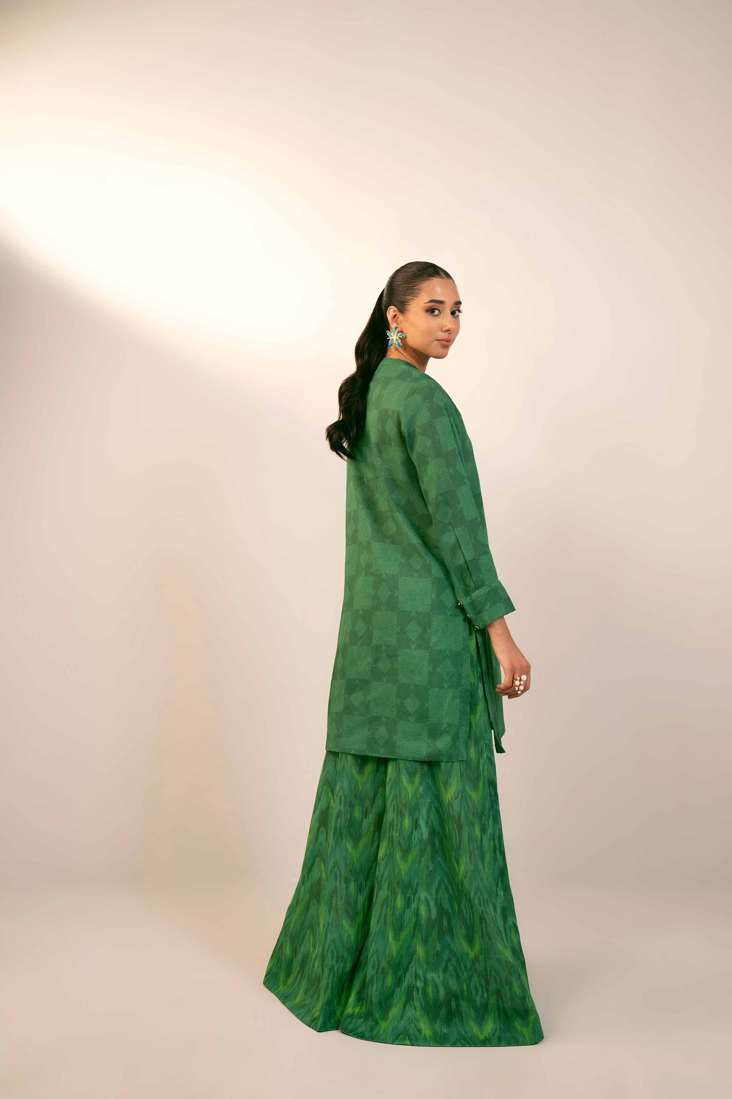 NishatUK - Brown Printed Cotton 2-piece unstitched Dress