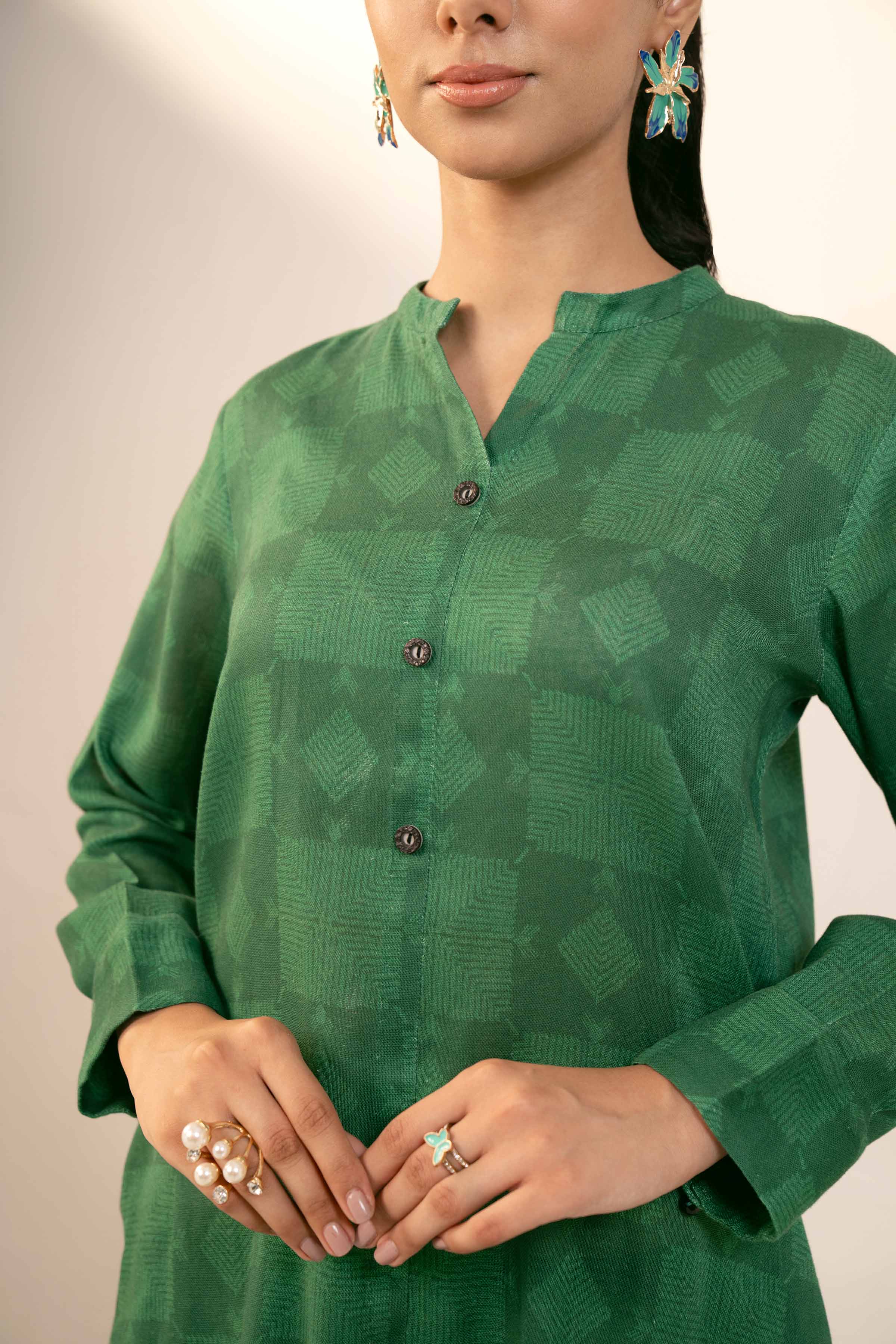 NishatUK - Brown Printed Cotton 2-piece unstitched Dress