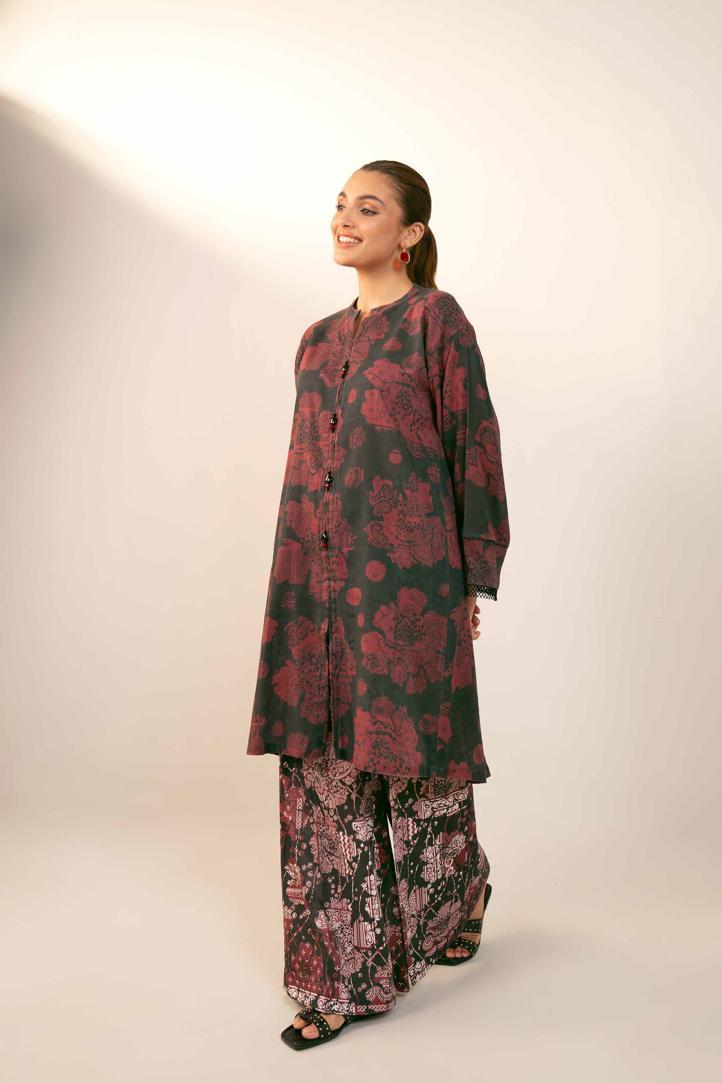 NishatUK - Brown Printed Cotton 2-piece unstitched Dress