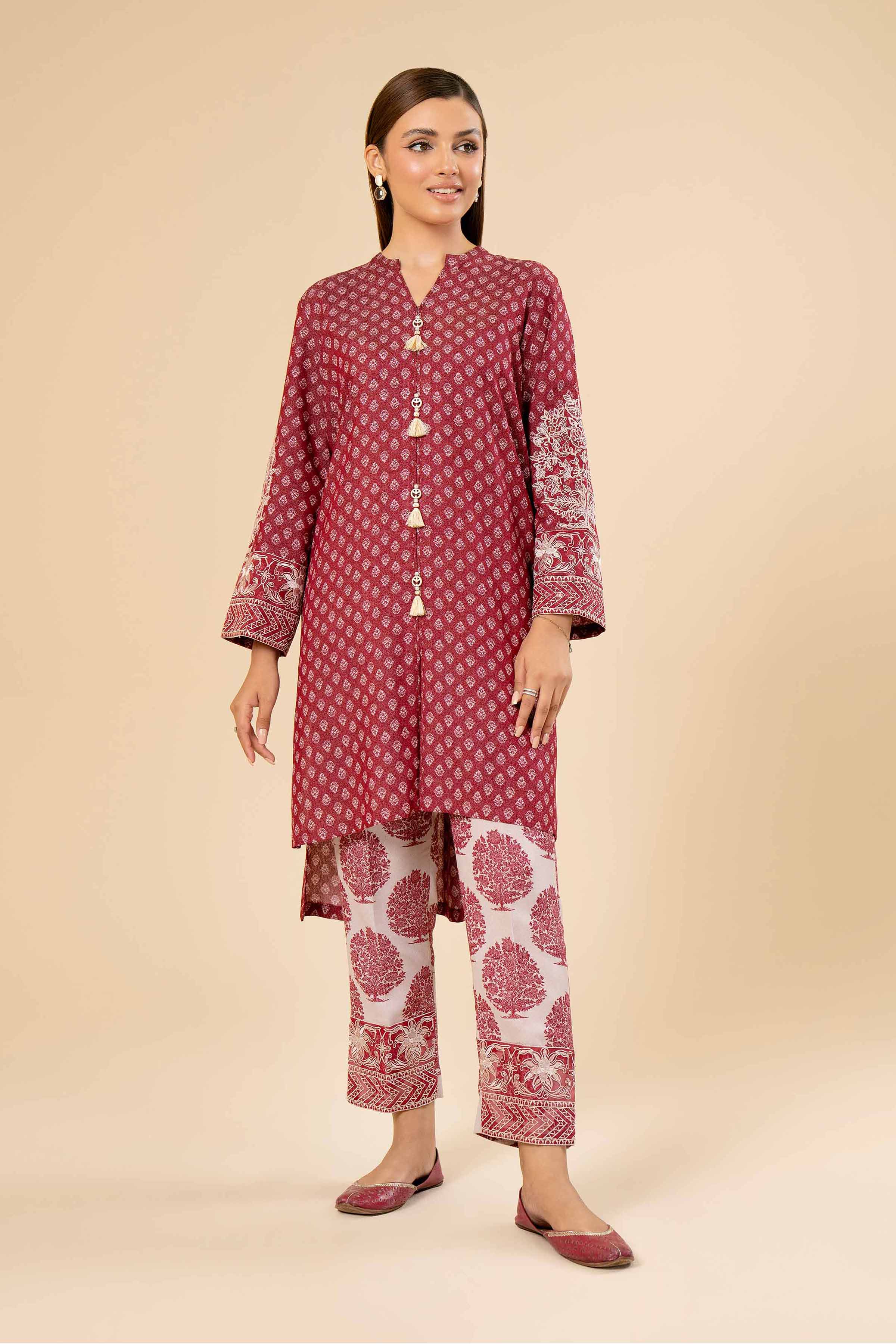 NishatUK - Brown Embroidered Karandi 2-piece unstitched Dress