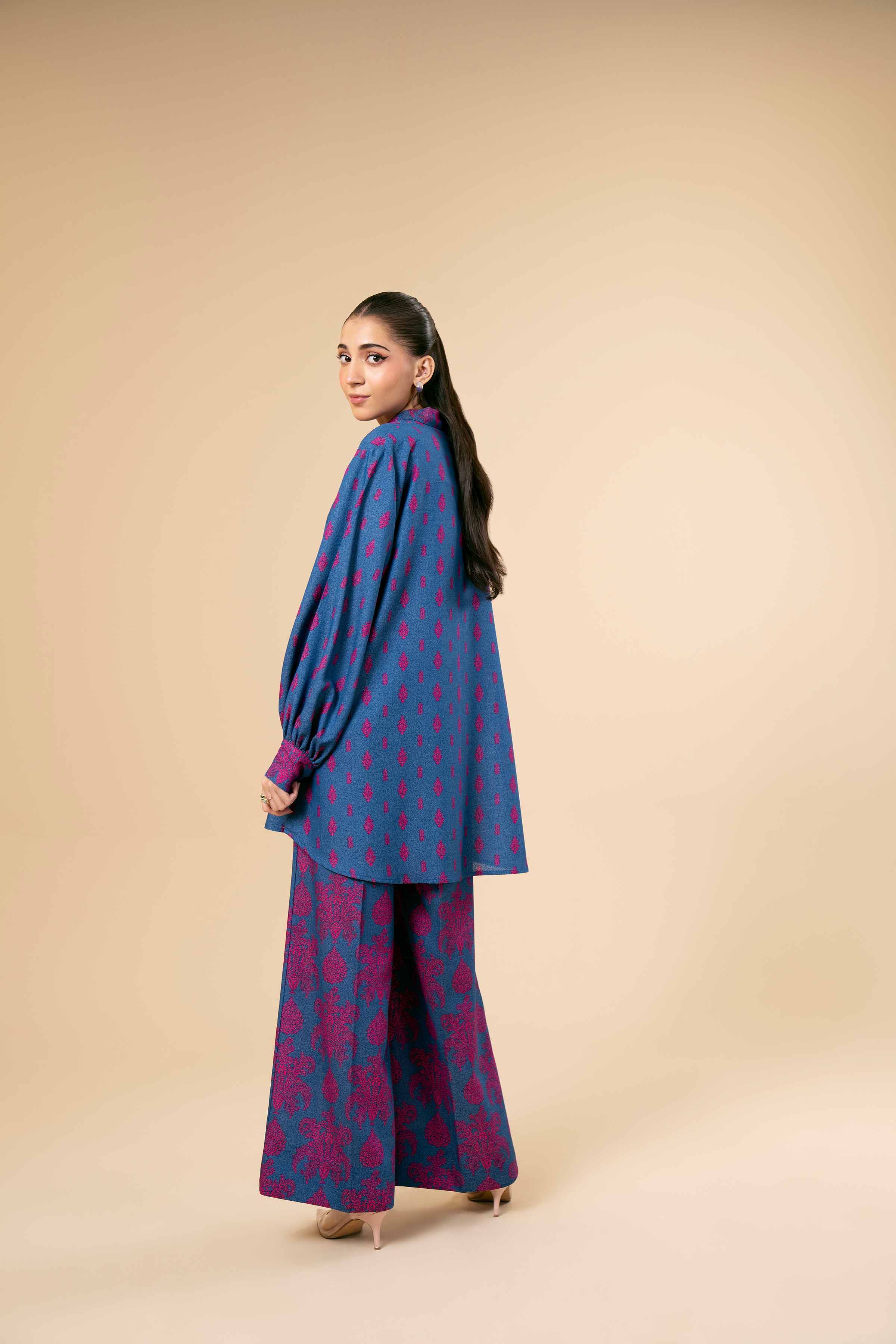 NishatUK - Brown Printed Karandi 2-piece unstitched Dress