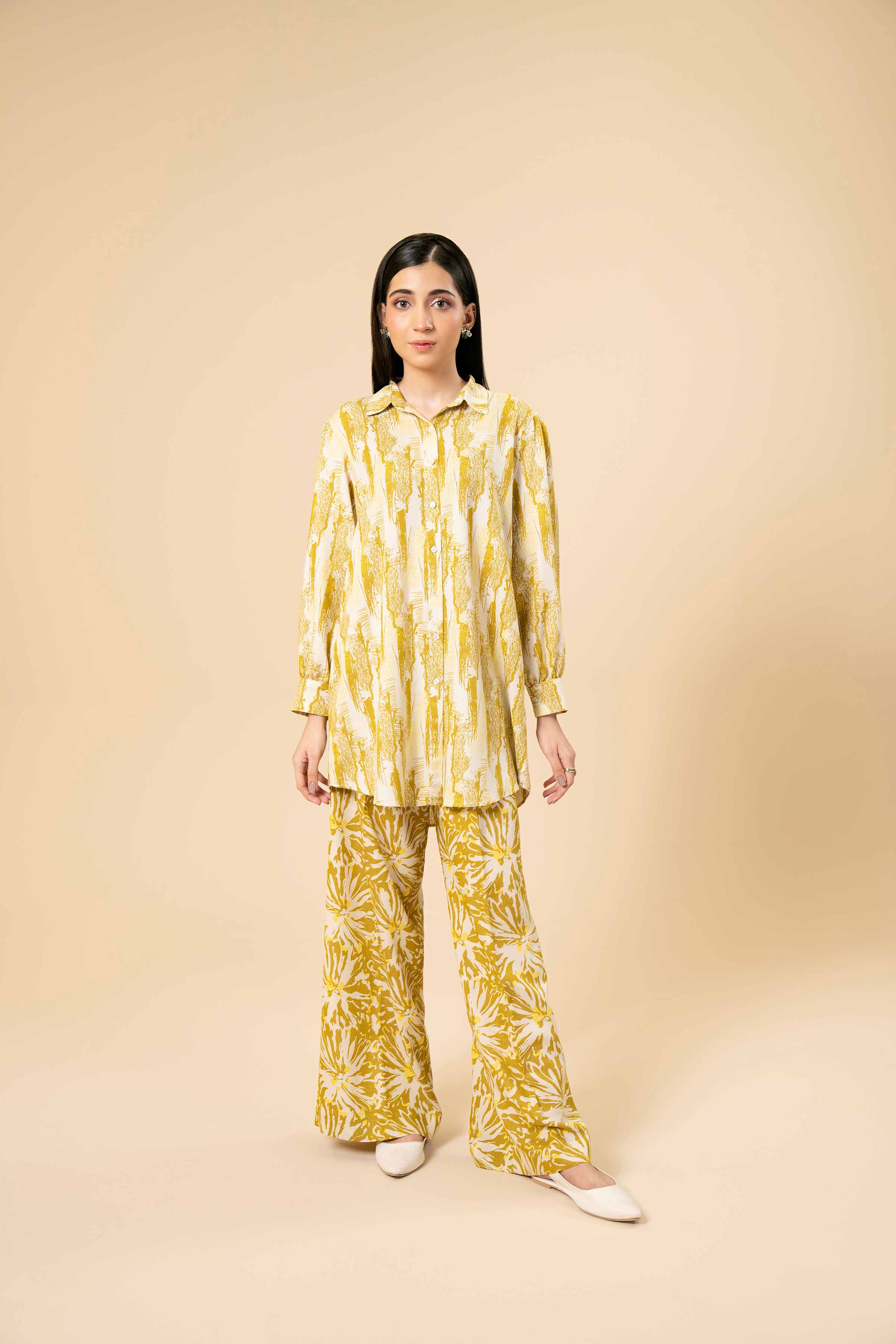 NishatUK - Brown Printed Karandi 2-piece unstitched Dress