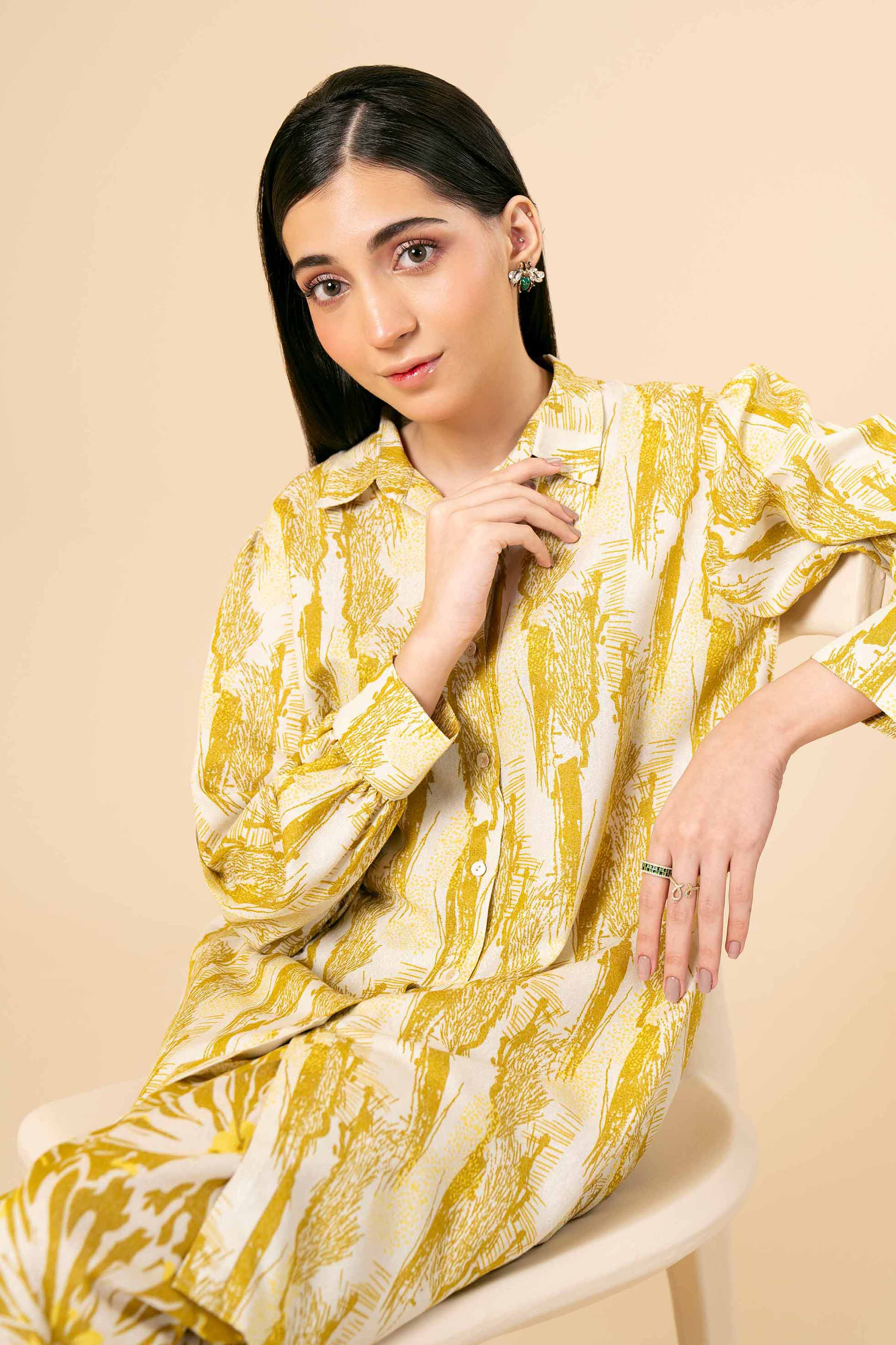 NishatUK - Brown Printed Karandi 2-piece unstitched Dress
