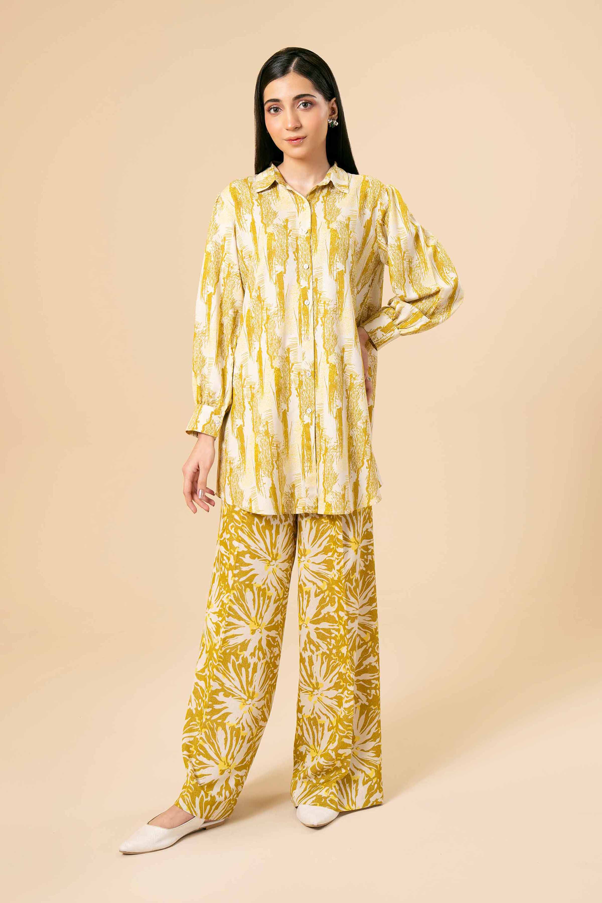 NishatUK - Brown Printed Karandi 2-piece unstitched Dress