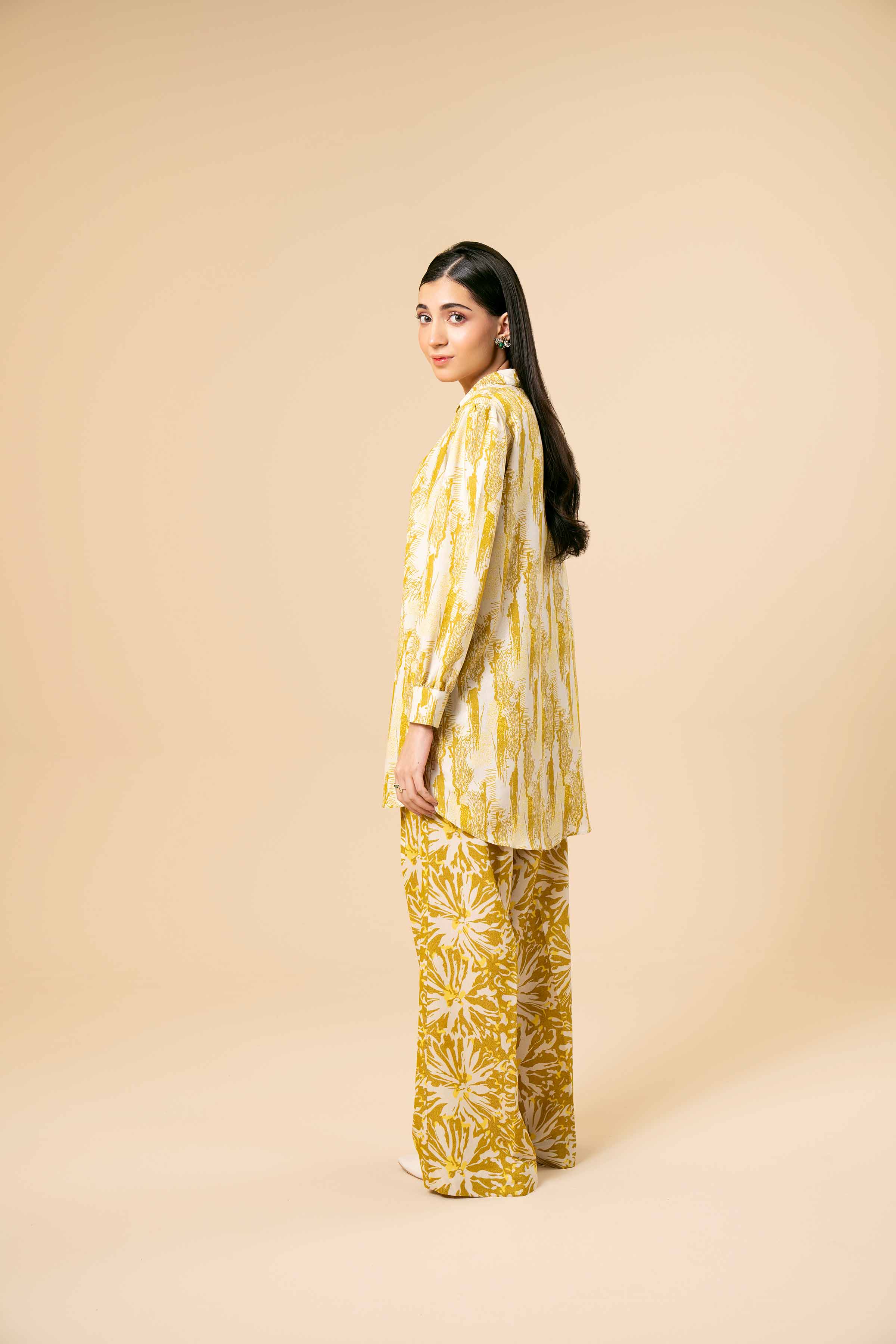 NishatUK - Brown Printed Karandi 2-piece unstitched Dress