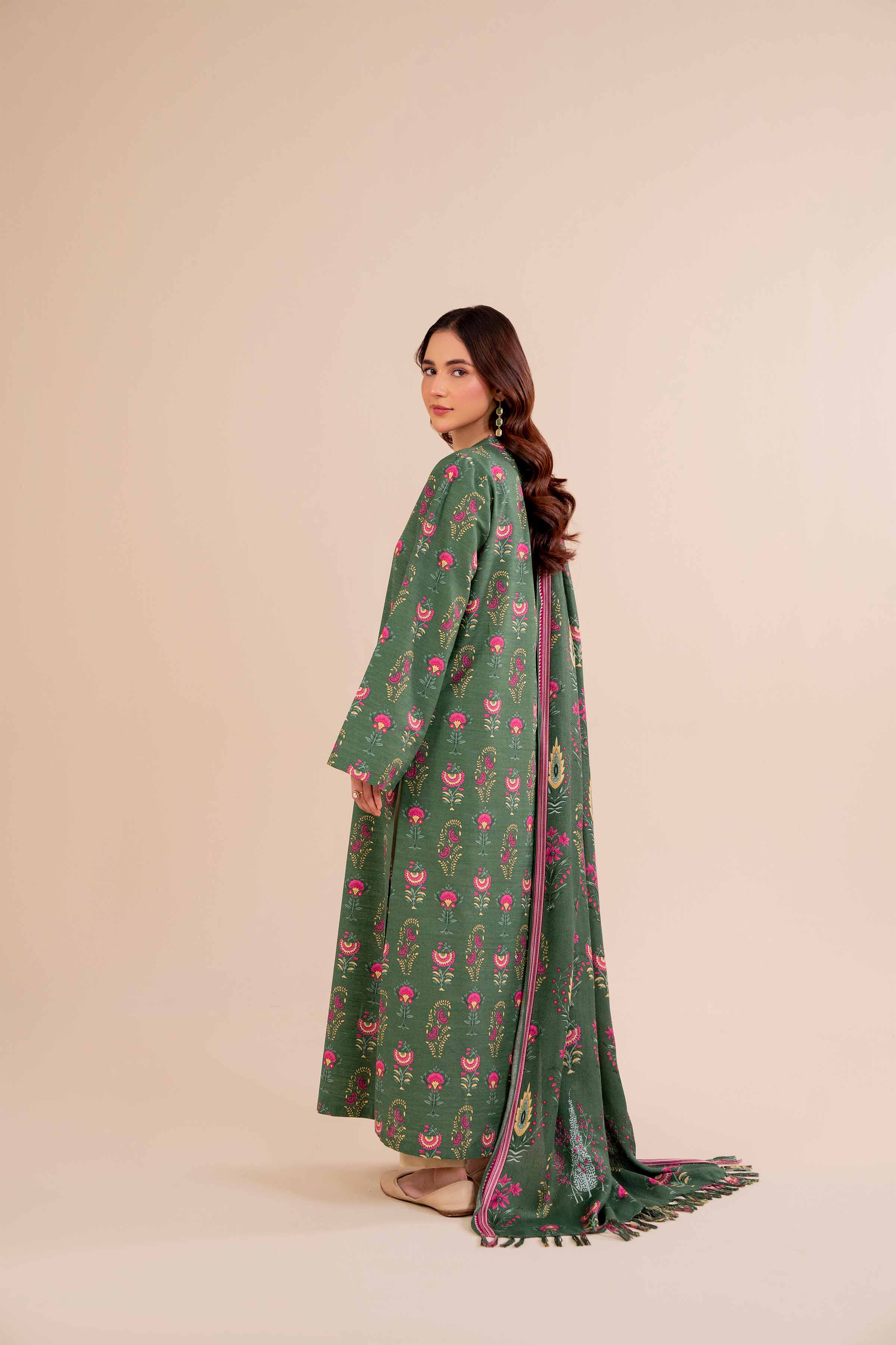NishatUK - Brown Printed Cotton 2-piece unstitched Dress