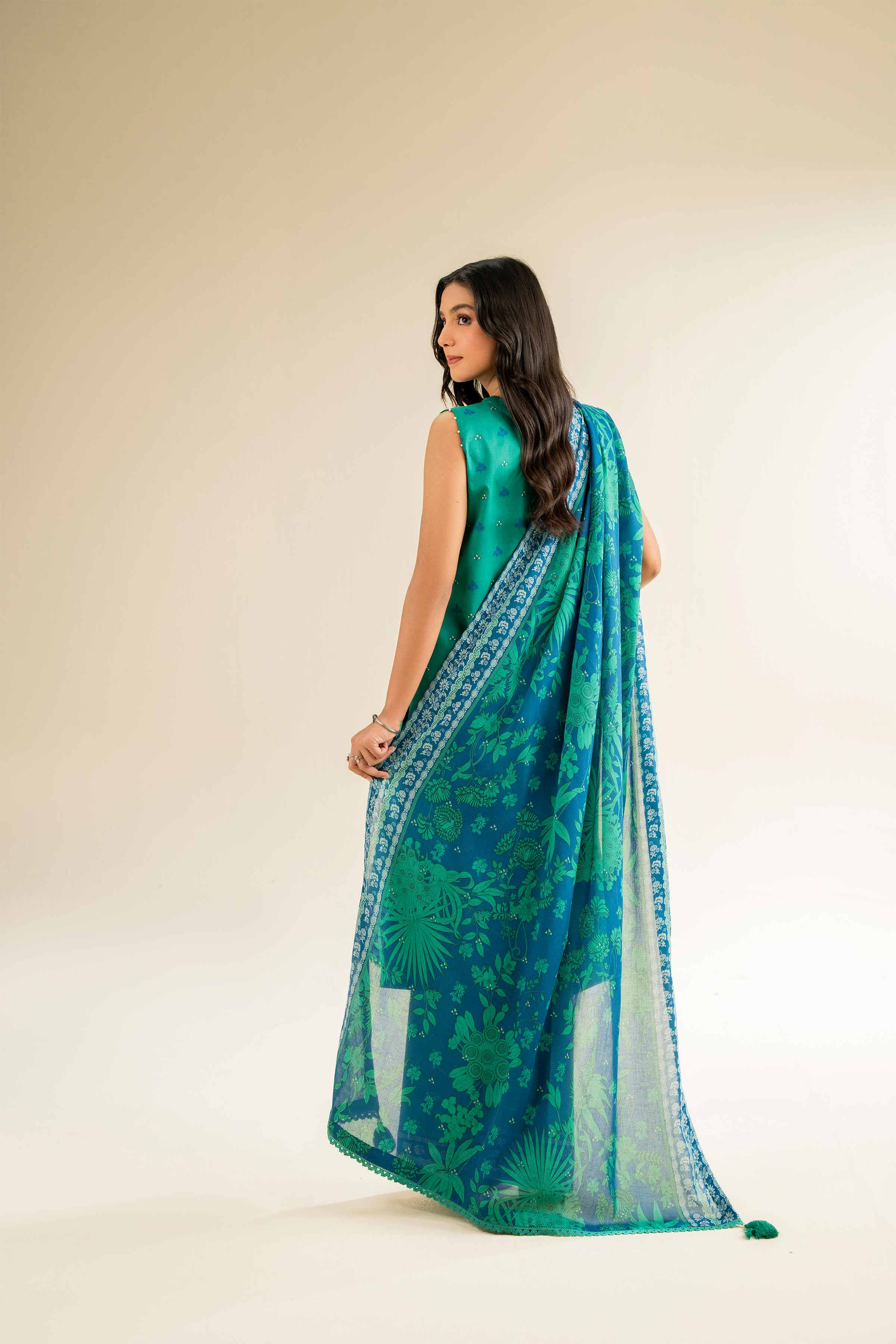 NishatUK - Green Printed Cambric 3-piece unstitched Suit