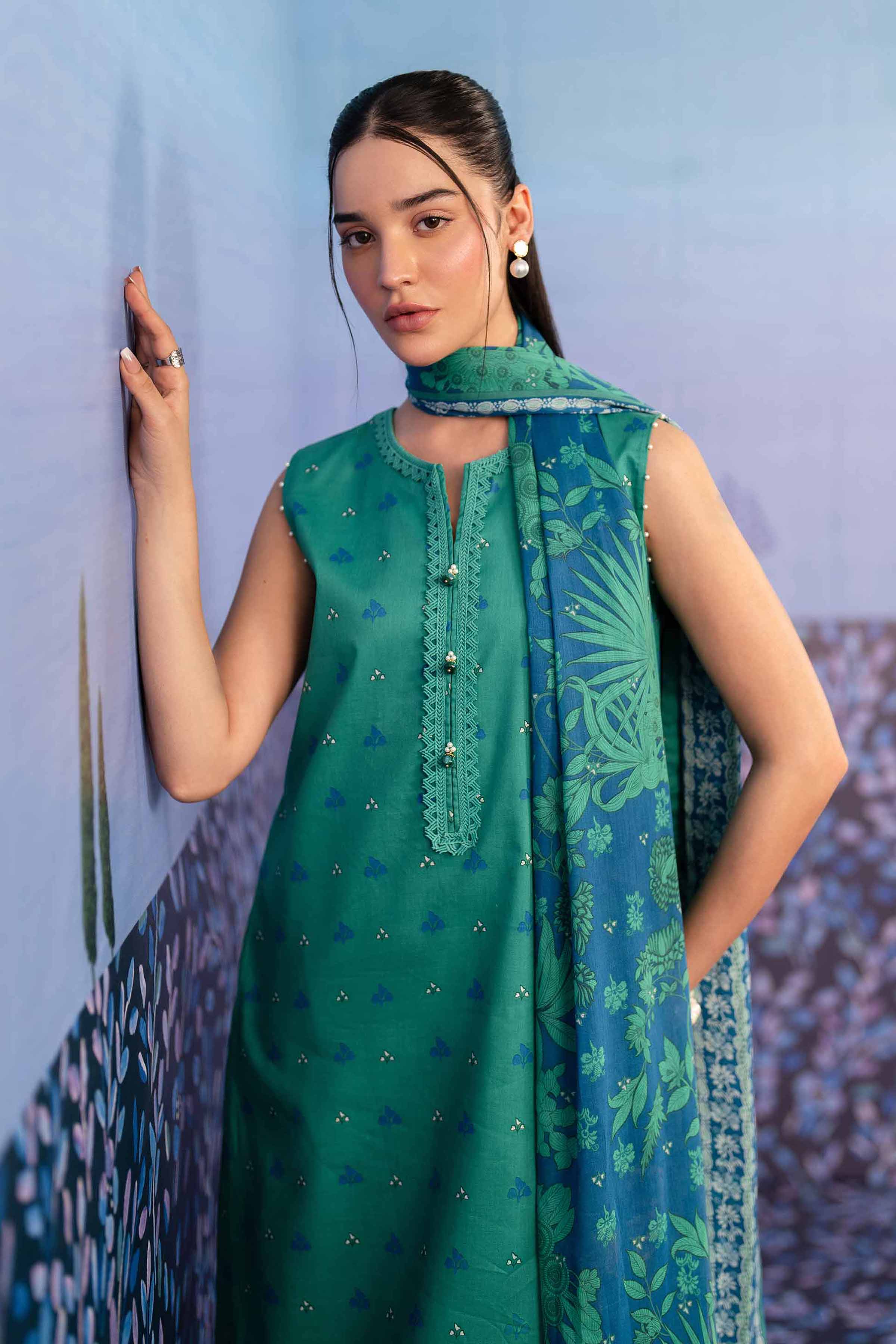NishatUK - Green Printed Cambric 3-piece unstitched Suit