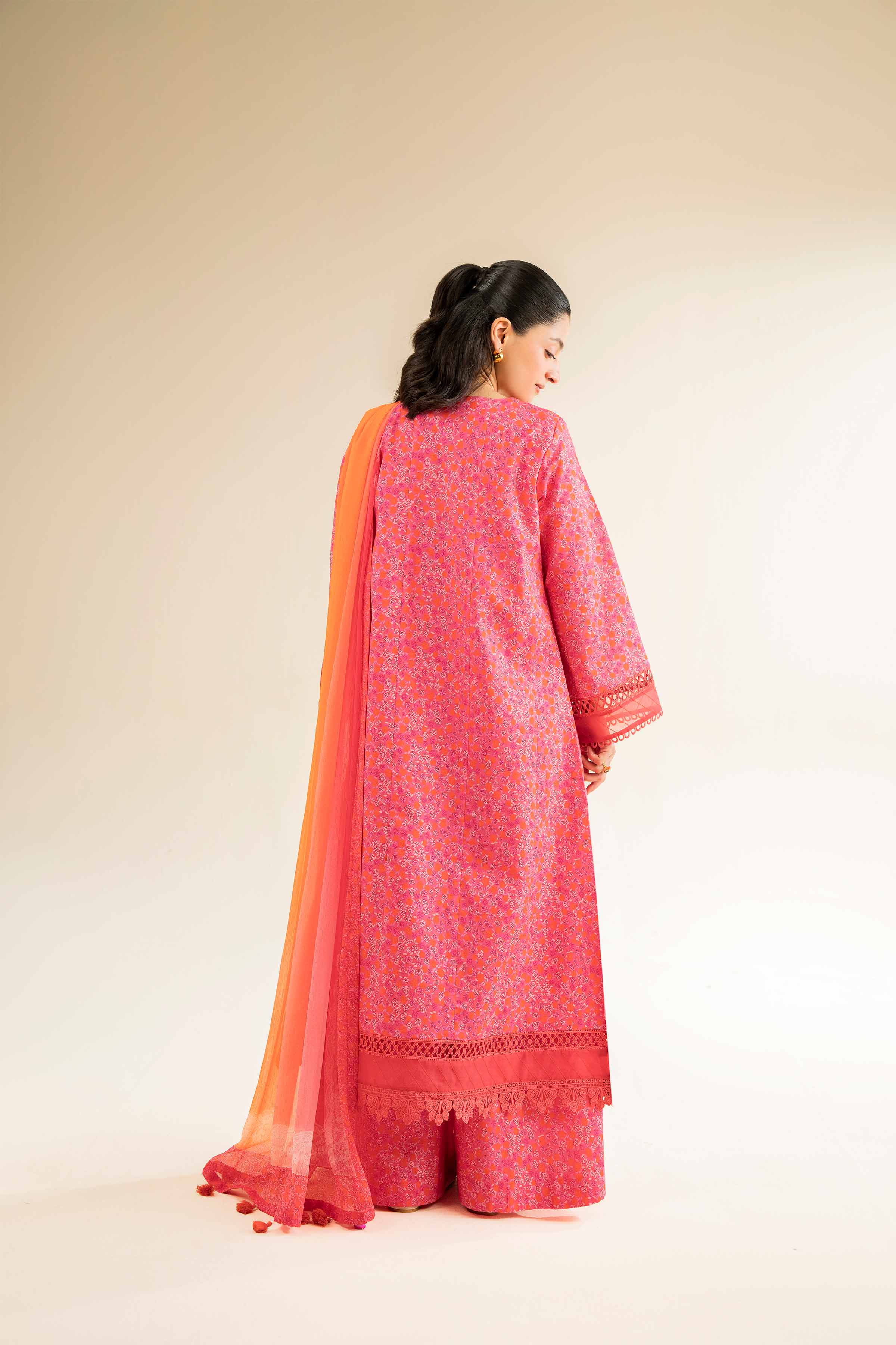 NishatUK - Pink Embroidered Cambric 3-piece unstitched Suit