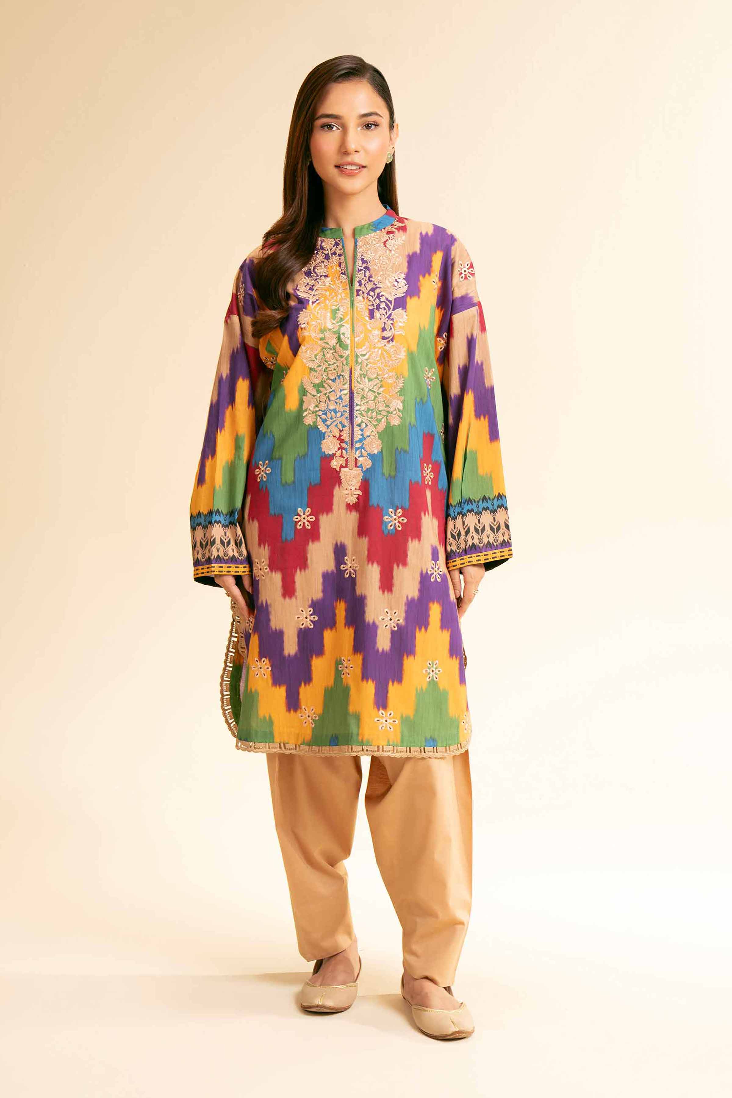 NishatUK - Multi Embroidered Lawn 2-piece unstitched Dress