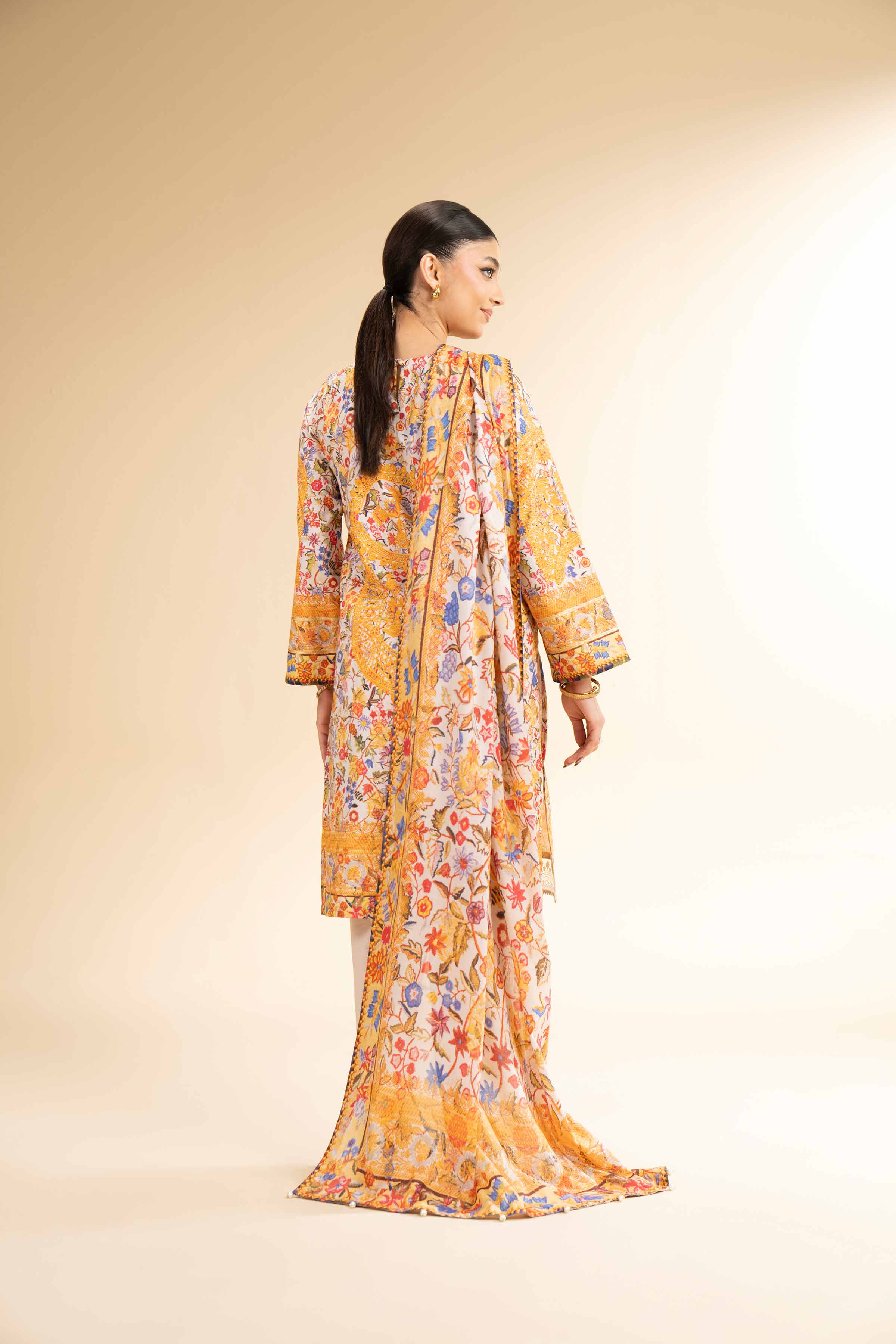 NishatUK - Grey Embroidered Lawn 3-piece unstitched Suit