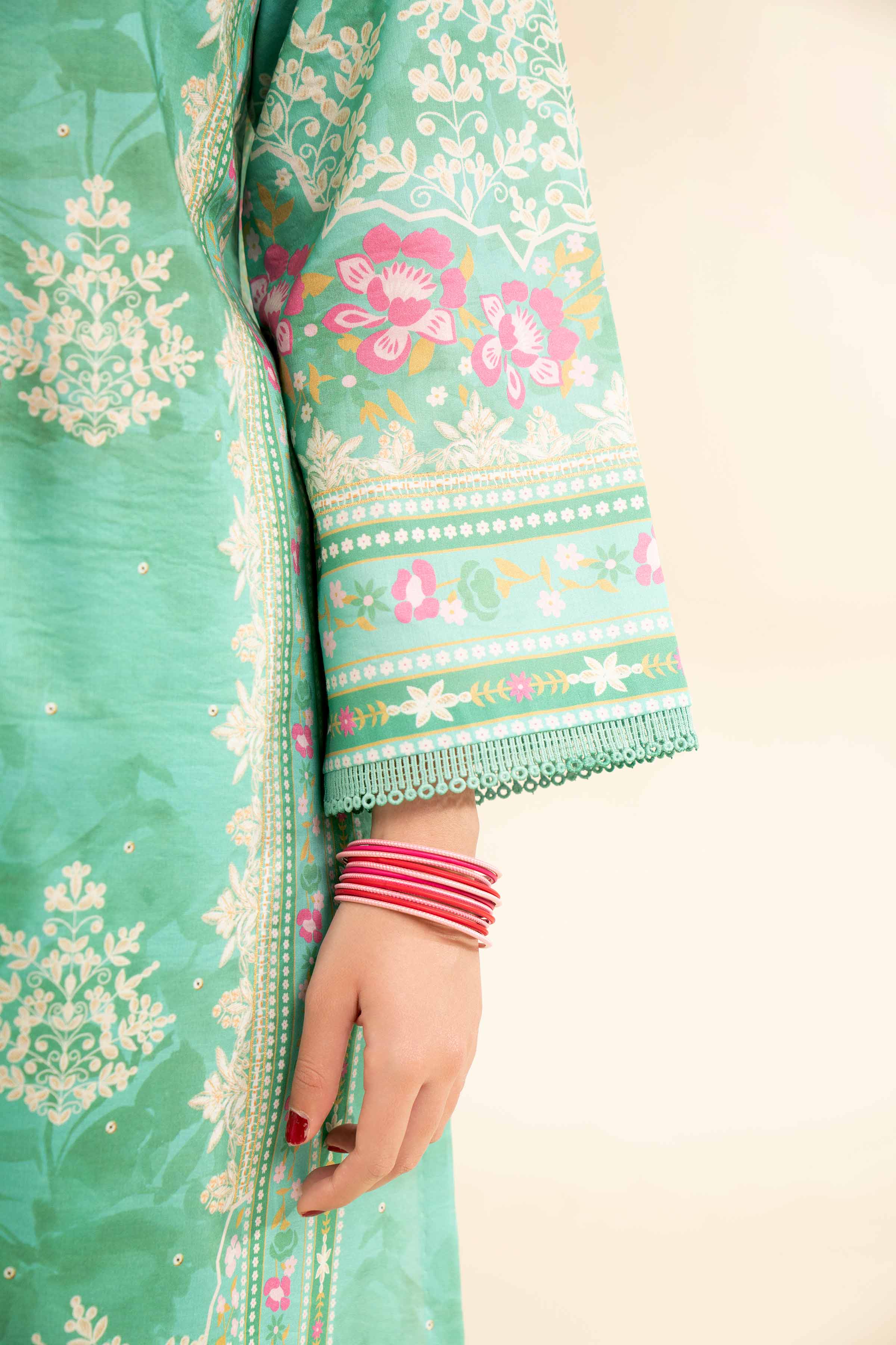 NishatUK - Green Printed Cambric 3-piece unstitched Suit