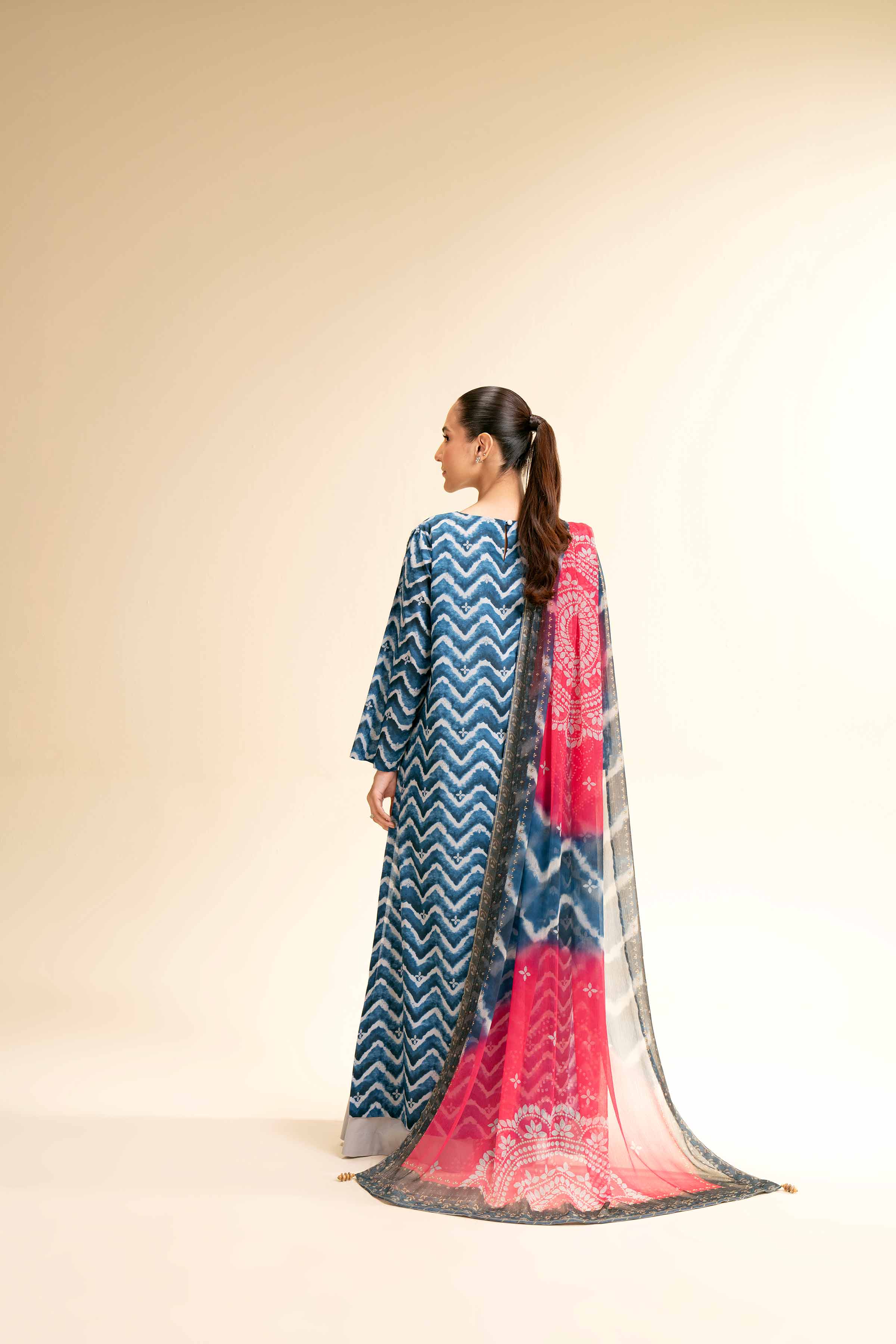 NishatUK - Blue Embroidered Lawn 3-piece unstitched Suit