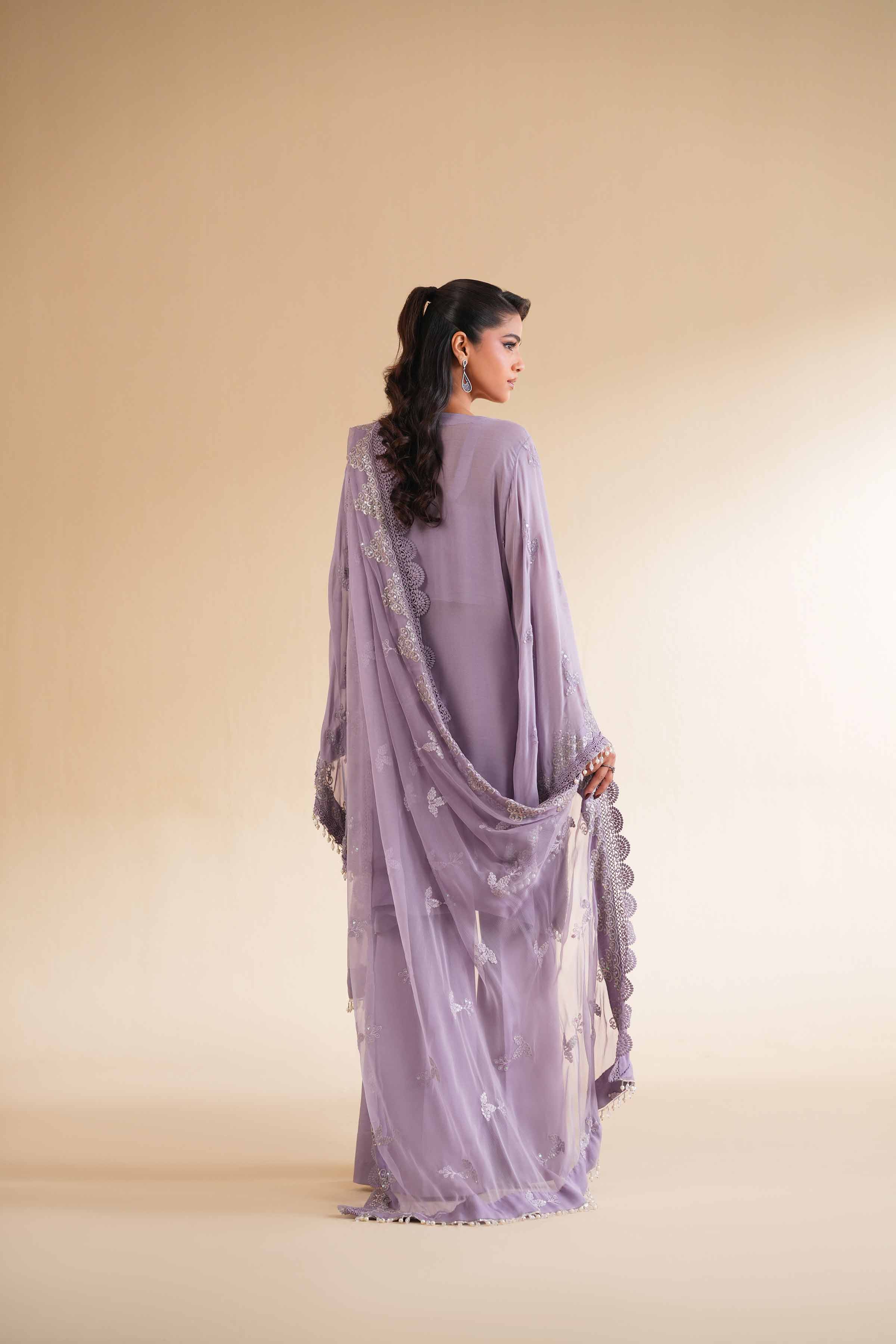NishatUK - Purple Embroidered Chicken Kari 3-piece unstitched Suit