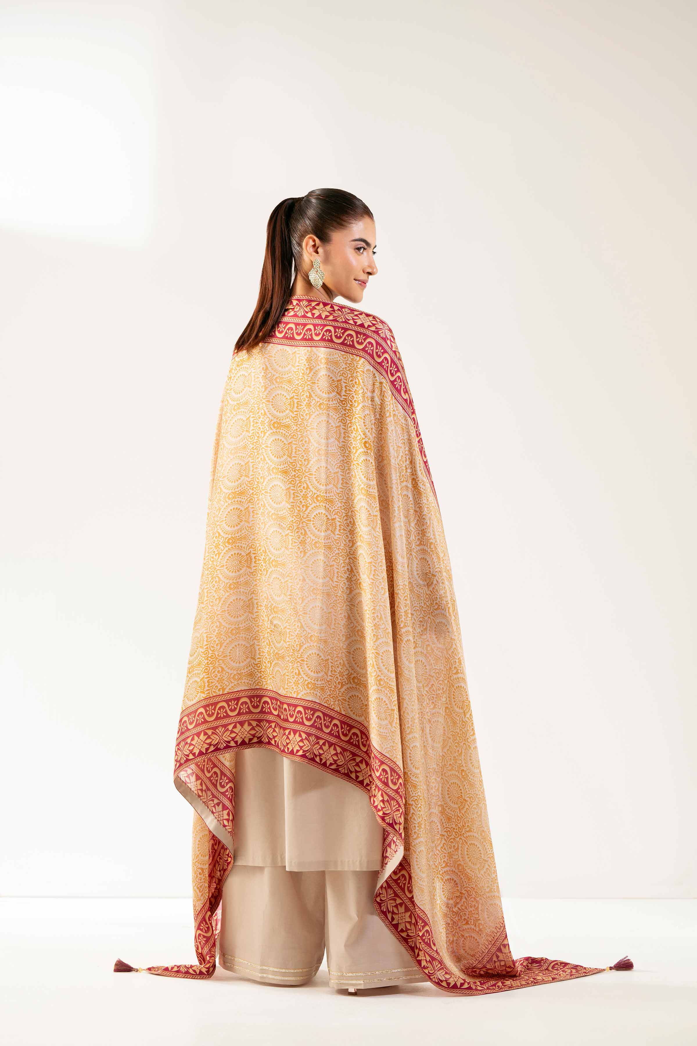 Nishat UK - Beige Embroidered Cambric 3 Pieces unstitched suit