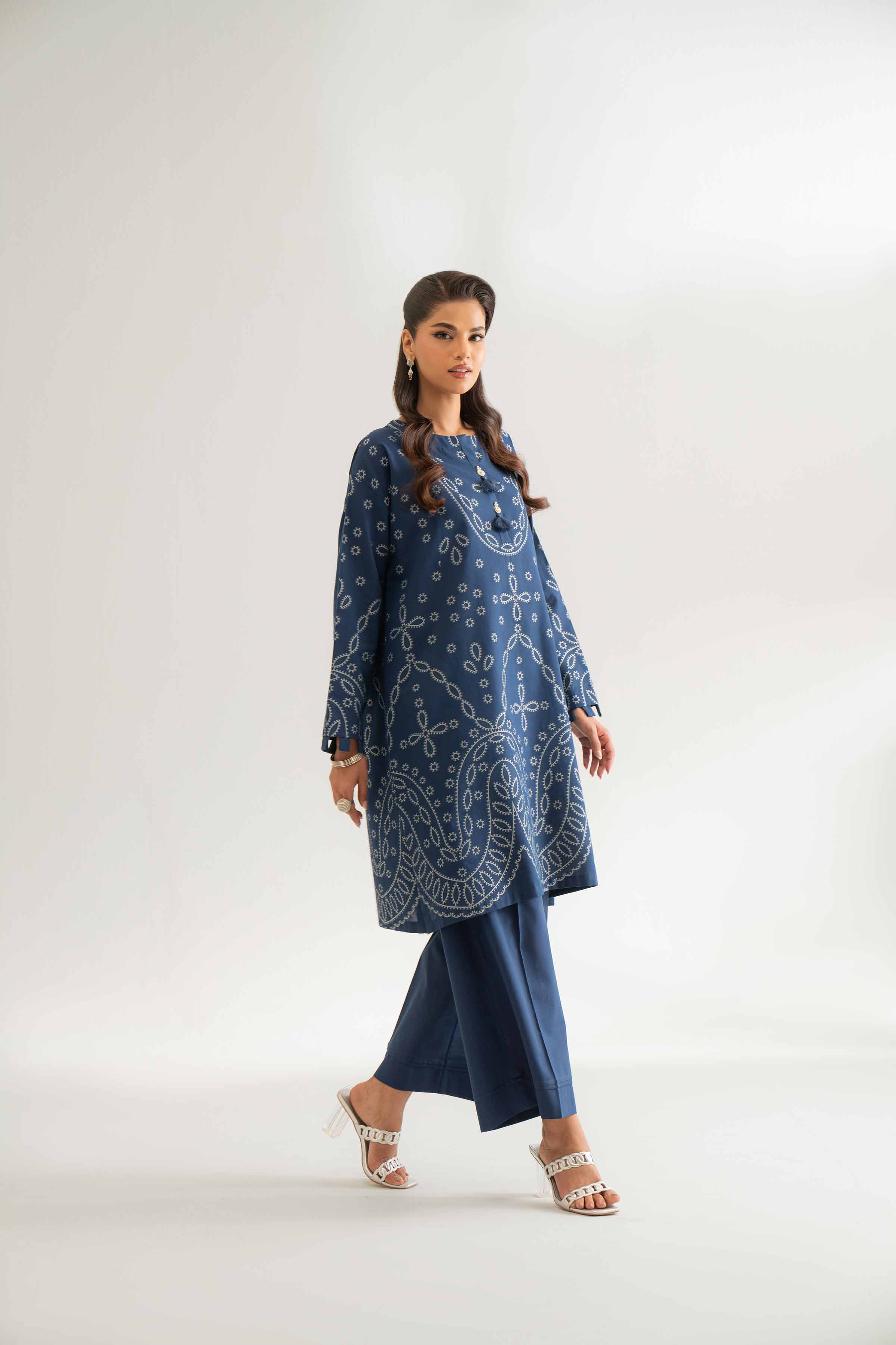 Nishat UK - Blue Solids Jacquard 2 Pieces unstitched suit