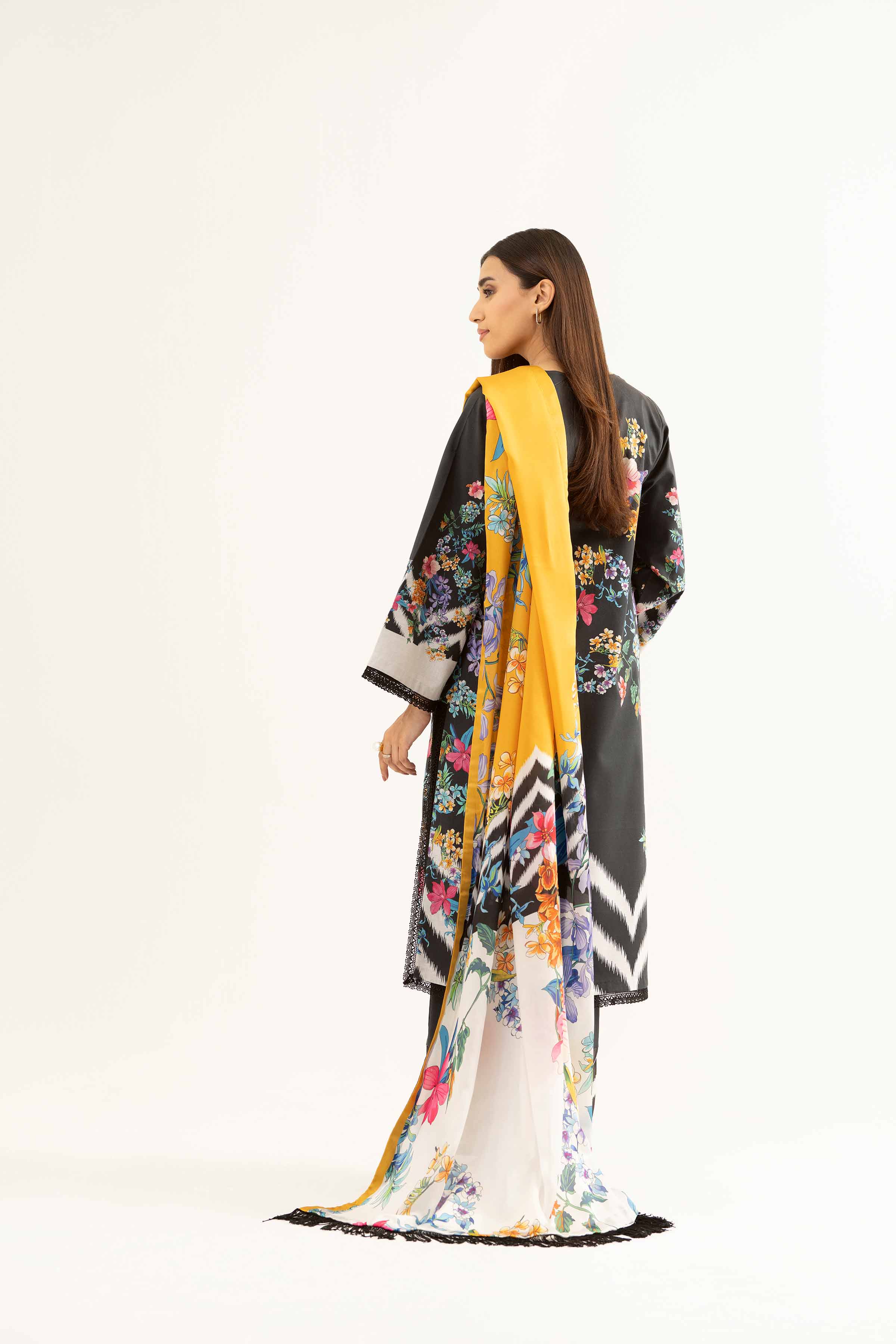 Nishat UK - Black Embroidered Lawn 3 Pieces unstitched suit