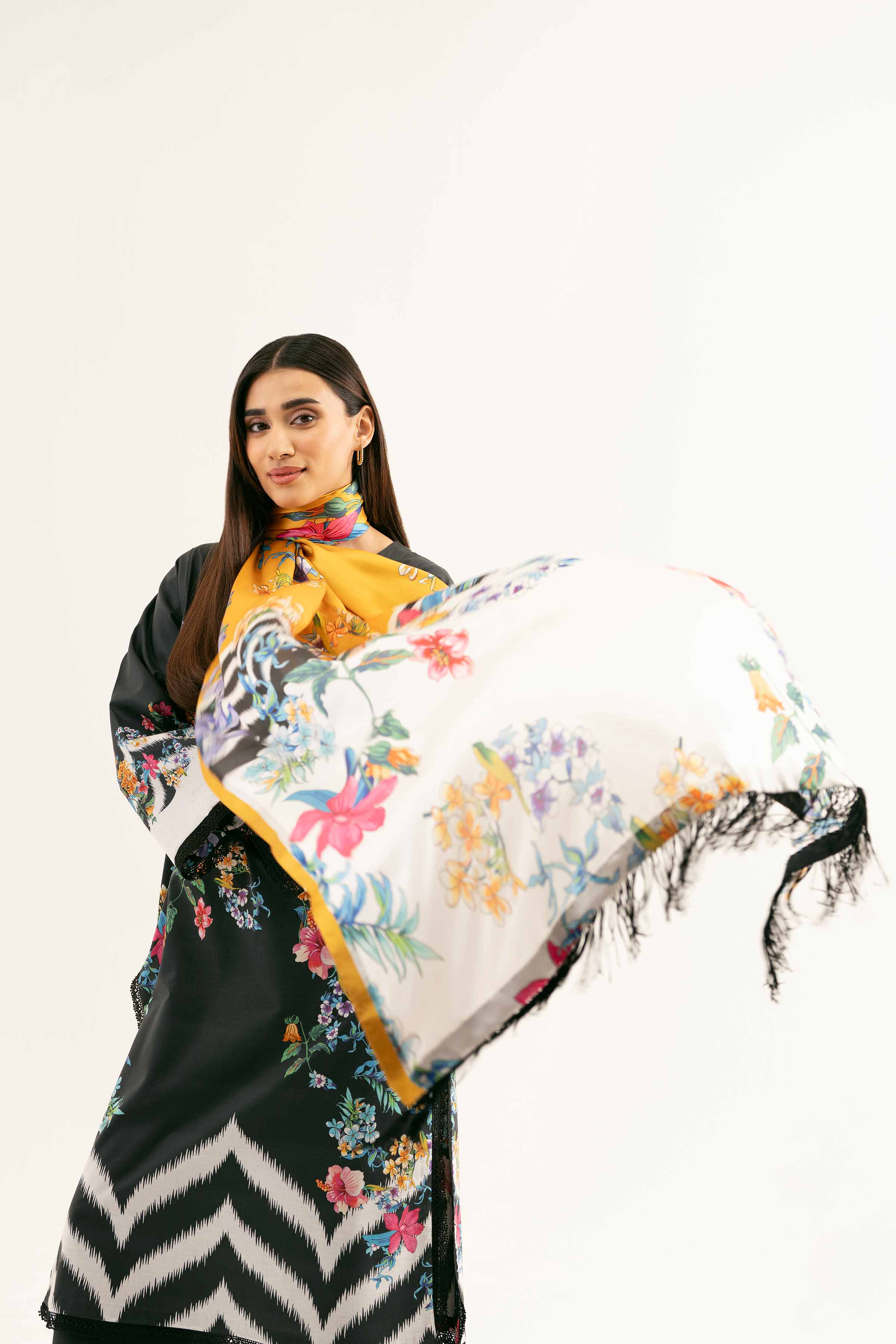 Nishat UK - Black Embroidered Lawn 3 Pieces unstitched suit