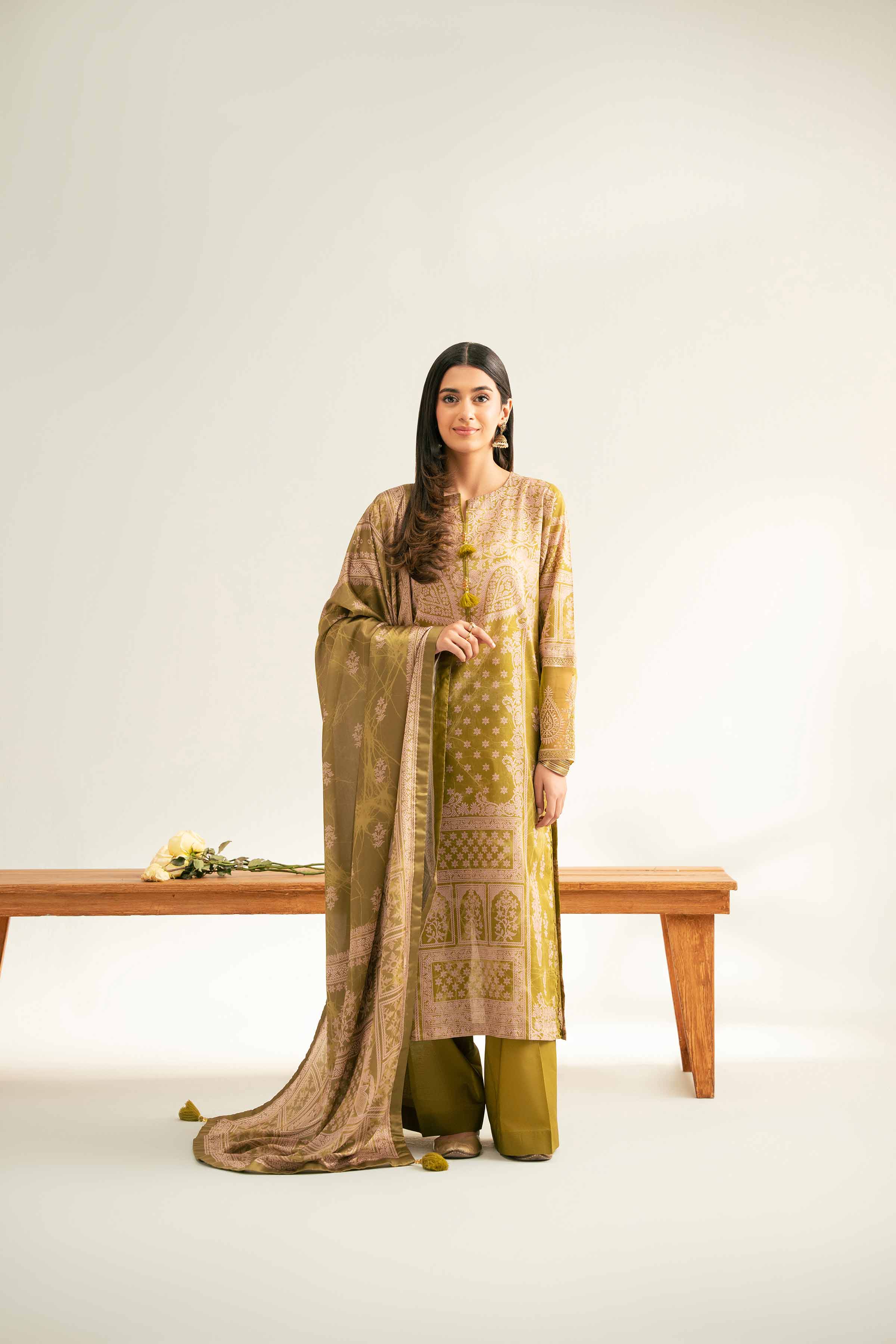 Nishat UK - Green Embroidered Lawn 3 Pieces unstitched suit